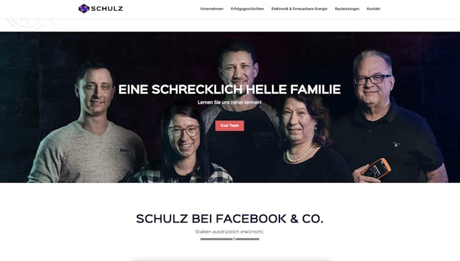 Familienportrait des Unternehmens Schulz auf Ihrer Website - Werbeagentur Handwerk, von der  Meisterstück Agency aus Köln