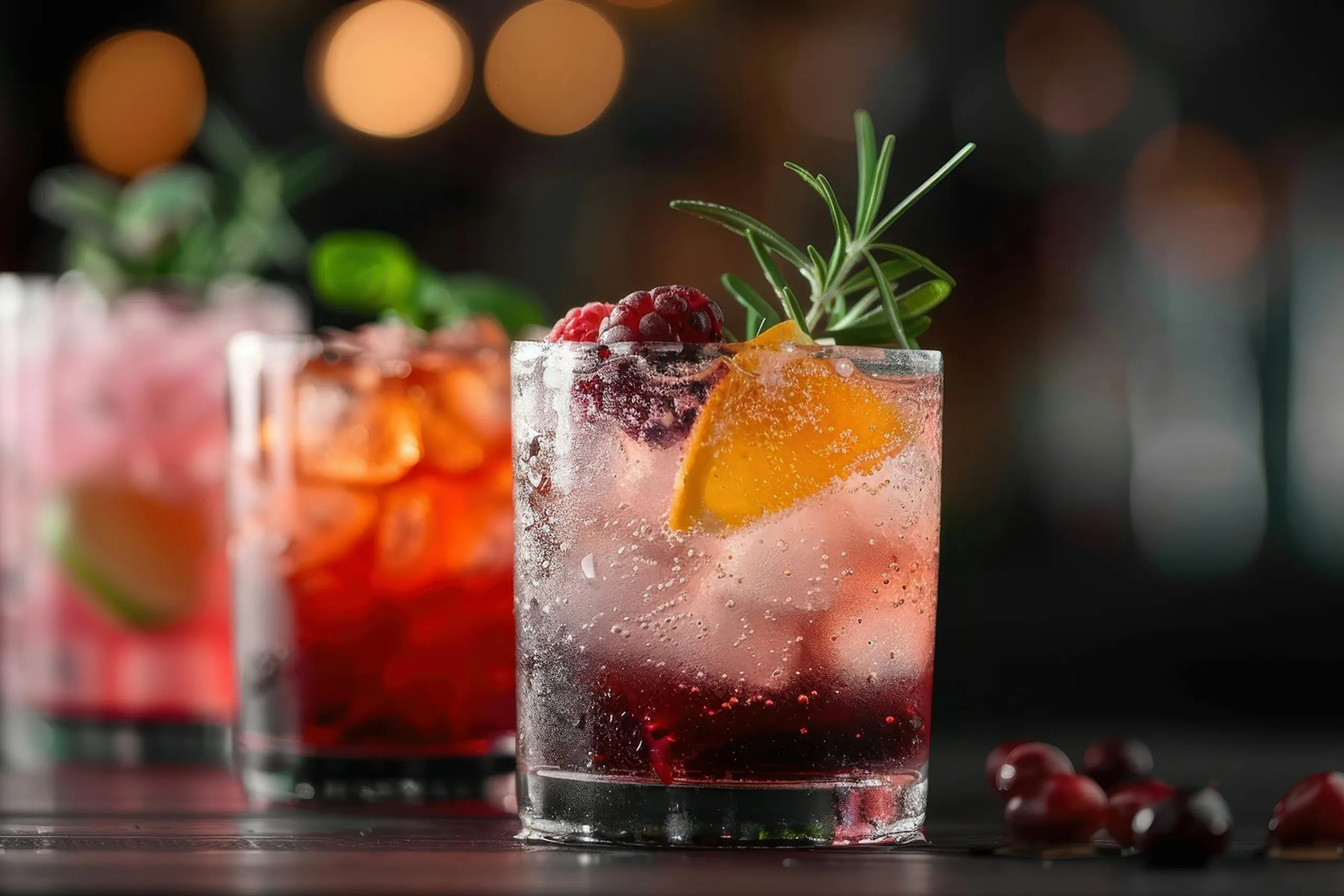 Three red cocktails in an image for a Meltwater customer story about Pernod Ricard