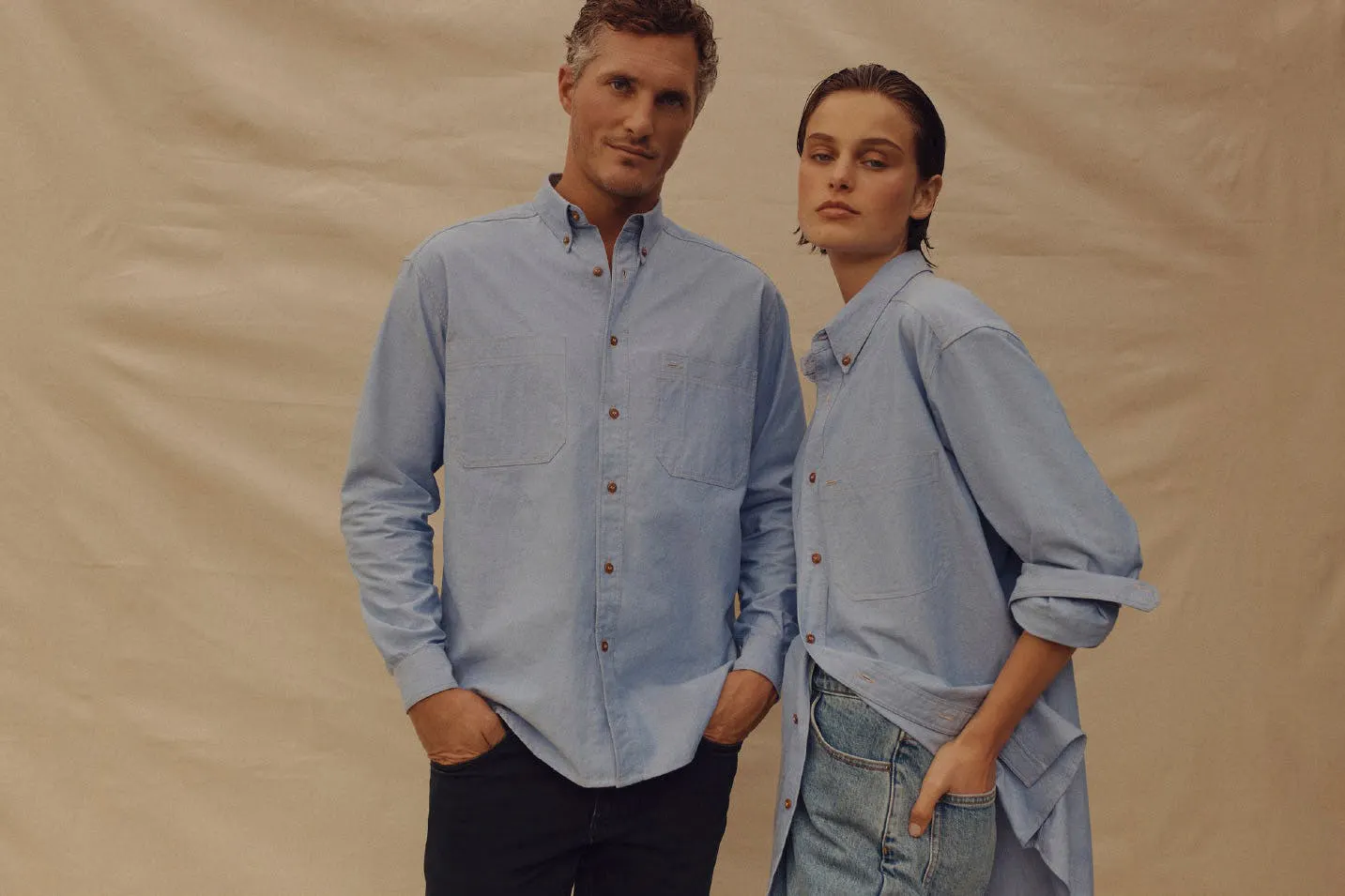 Couple dressed in denim