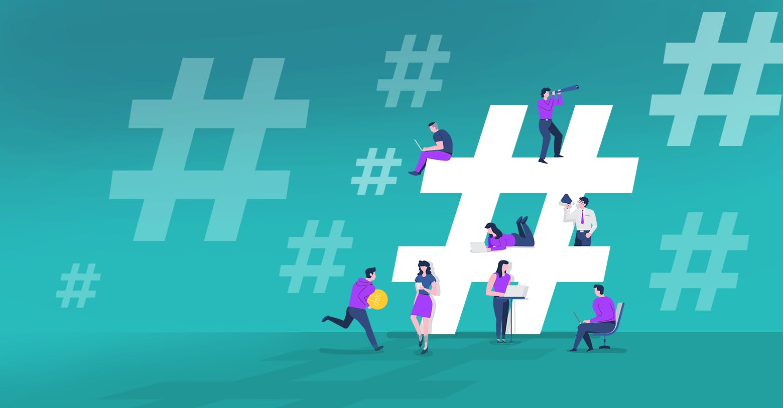 illustration of the hashtag sign