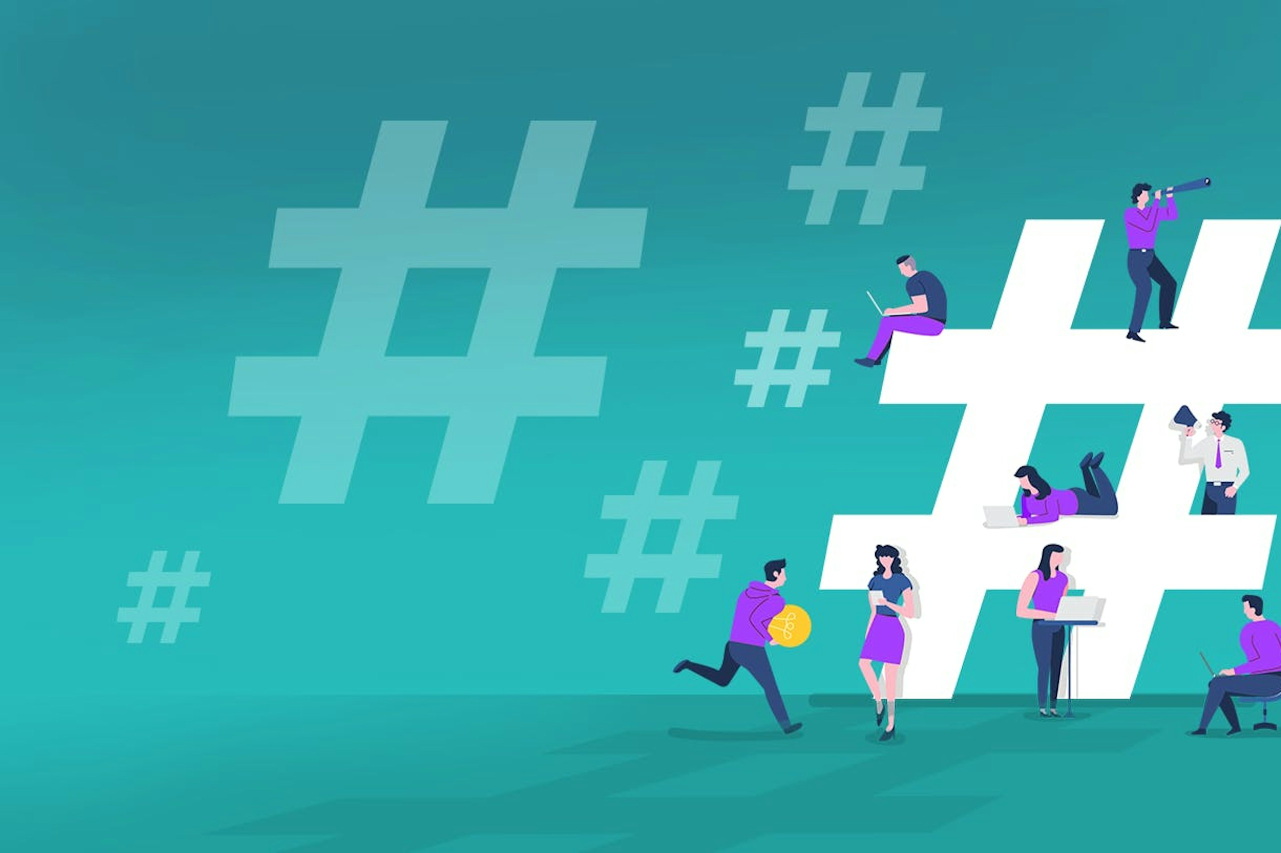 illustration of the hashtag sign