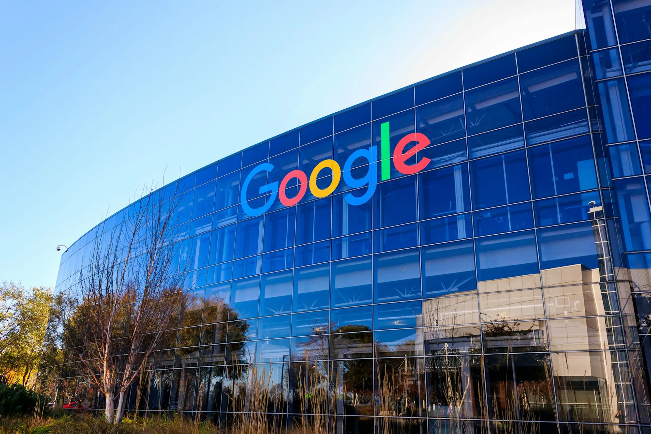 Outside shot of the Google HQ building 