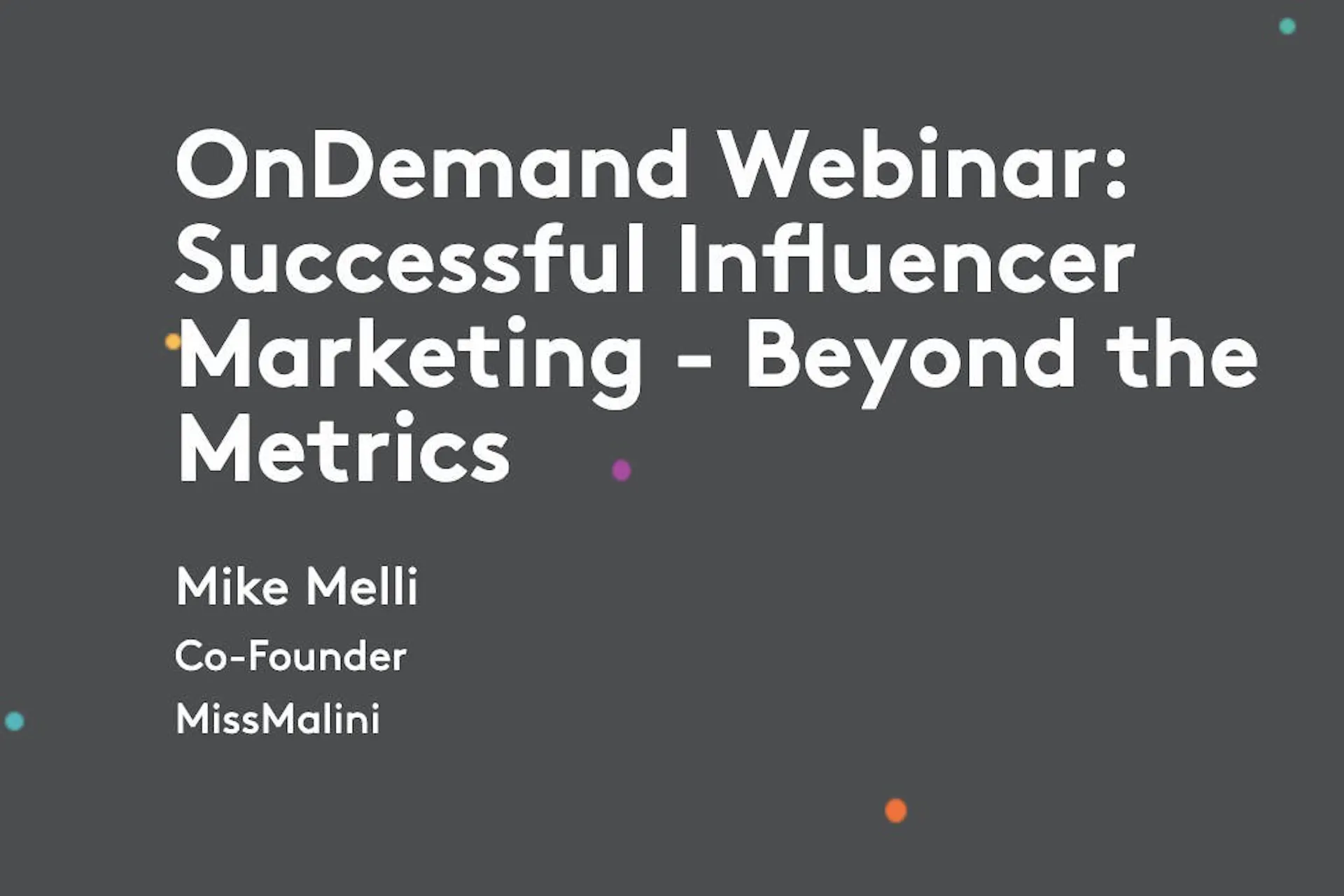 Banner OnDemand Webinar: Successful Influencer Marketing - Beyond the Metrics
