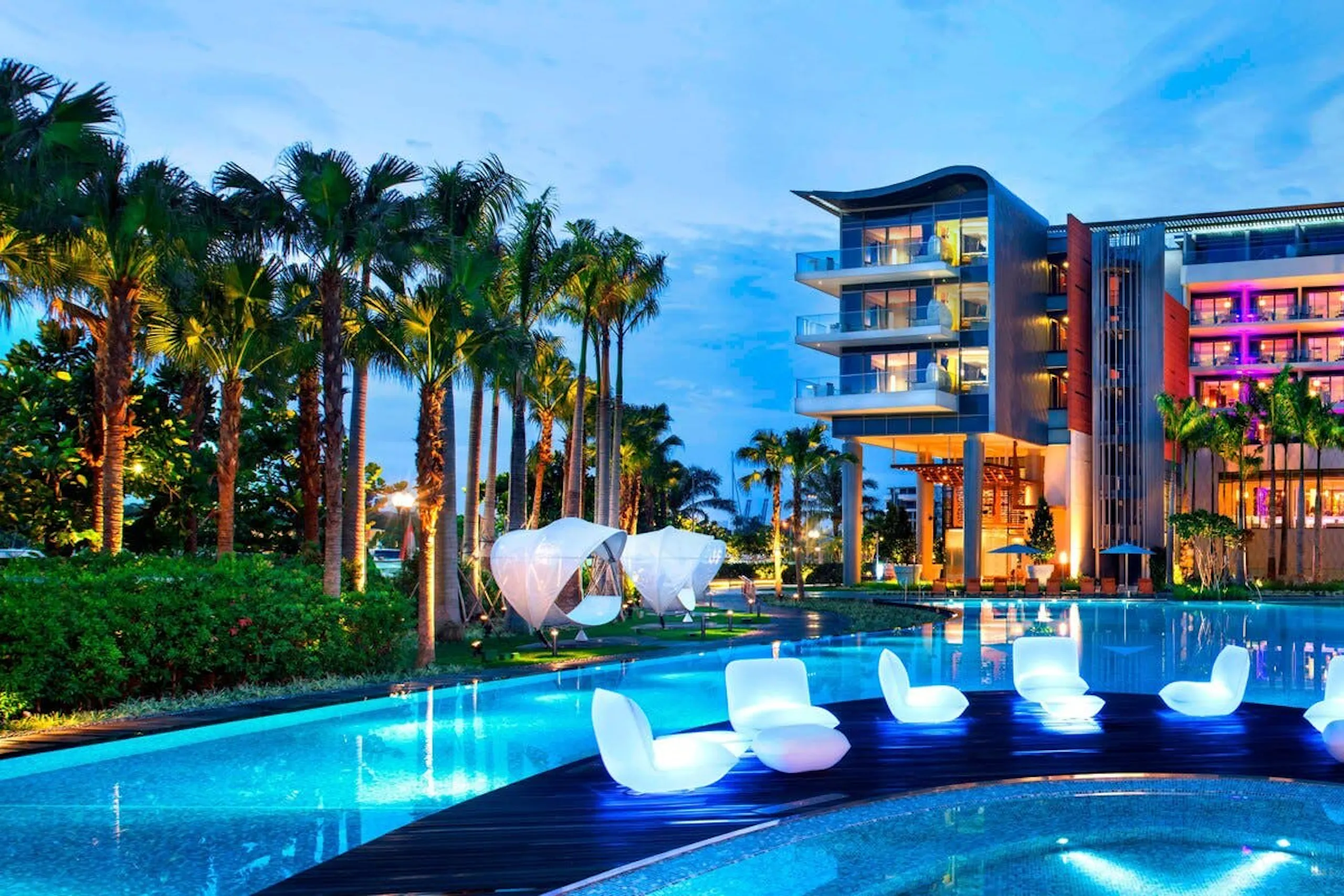Pool side in a hotel 
