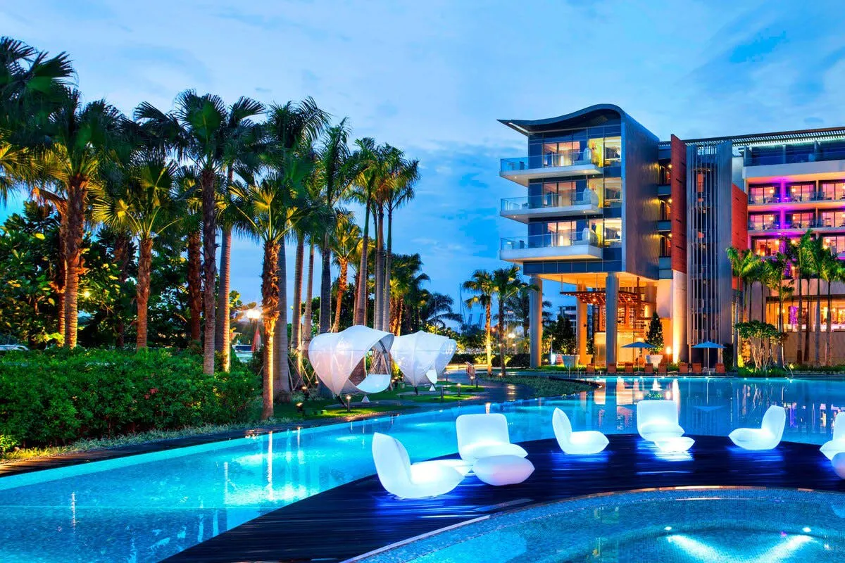 Pool side in a hotel