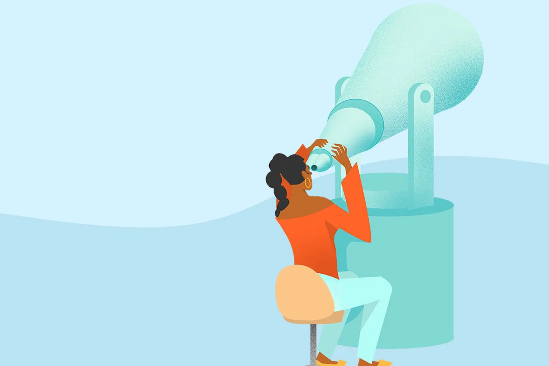 Looking for an alternative social media management solution? This image of a woman staring into a giant telescope represents how monumental that search can feel. In this blog, we explore alternative social media solutions to Hootsuite.