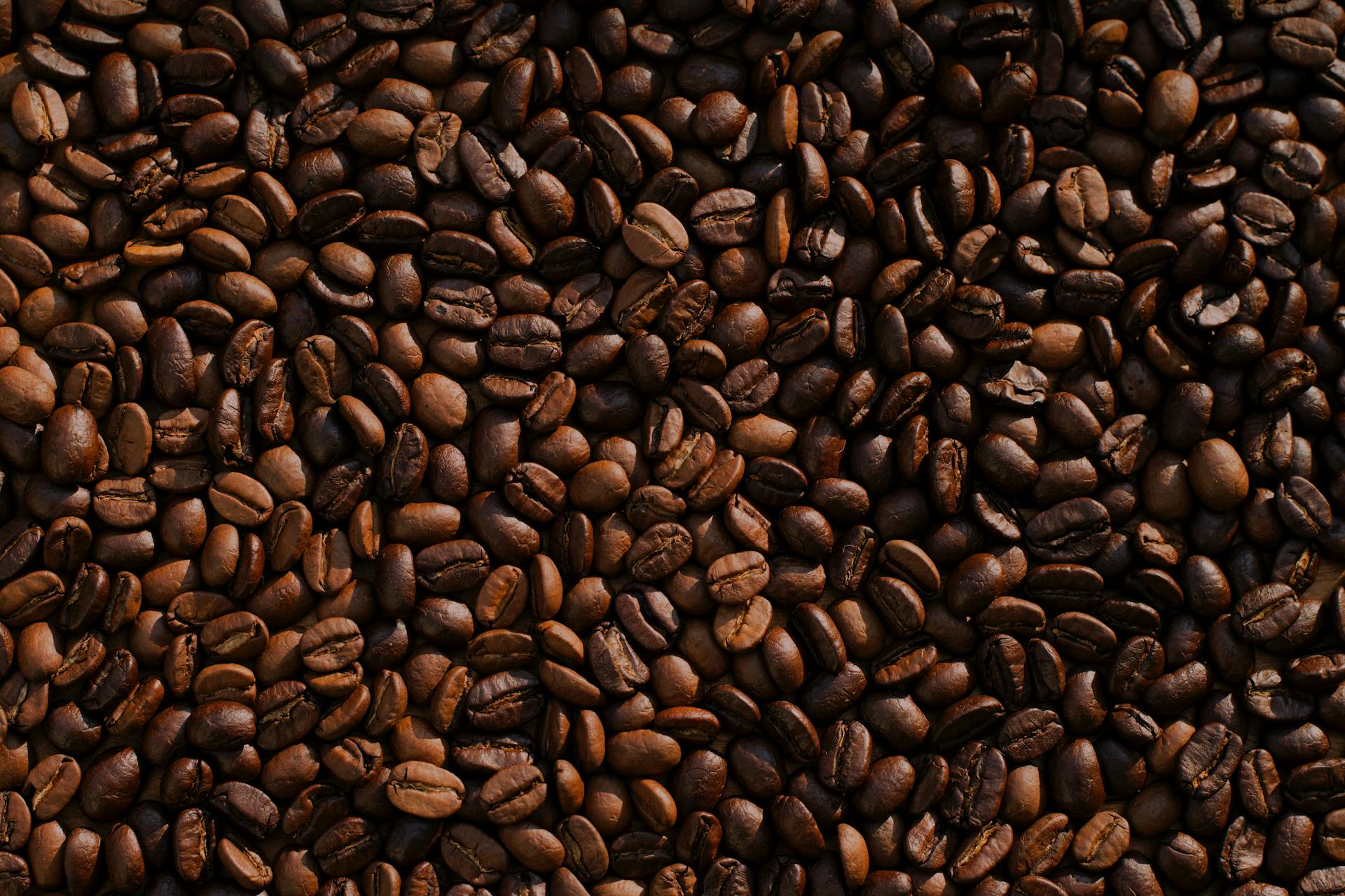 dark brown coffee beans