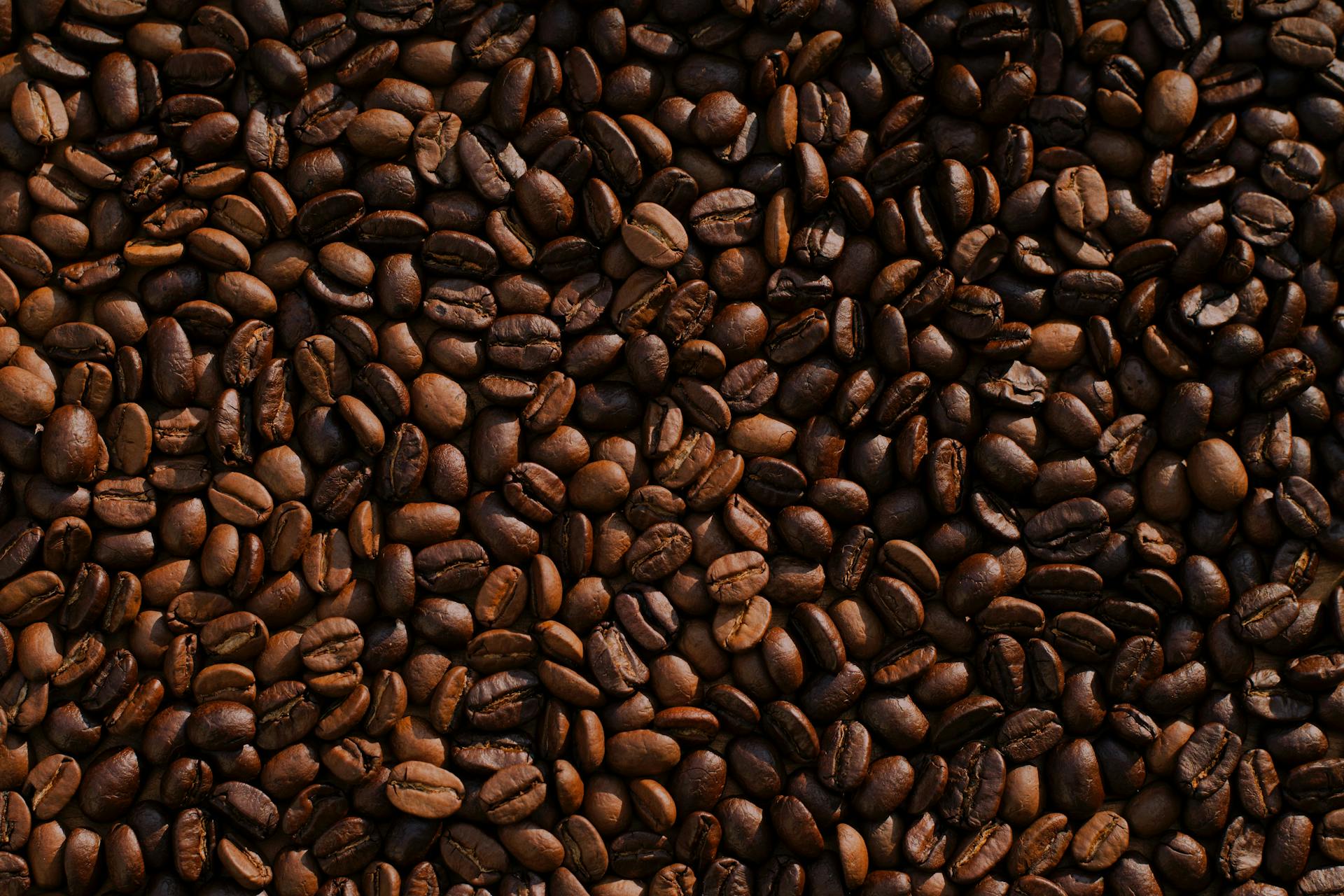 dark brown coffee beans