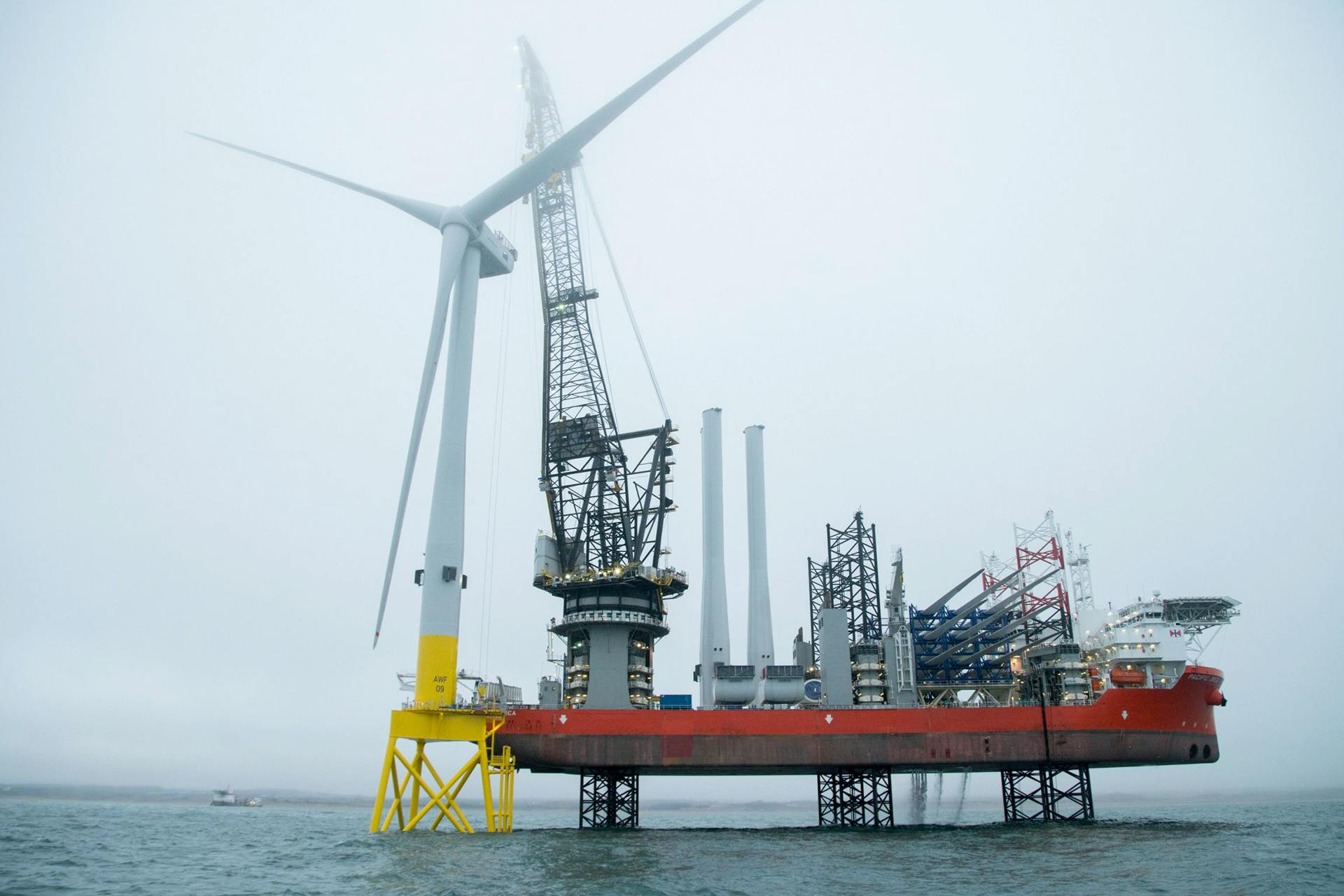 Photo of an offshore renewable wind energy platform