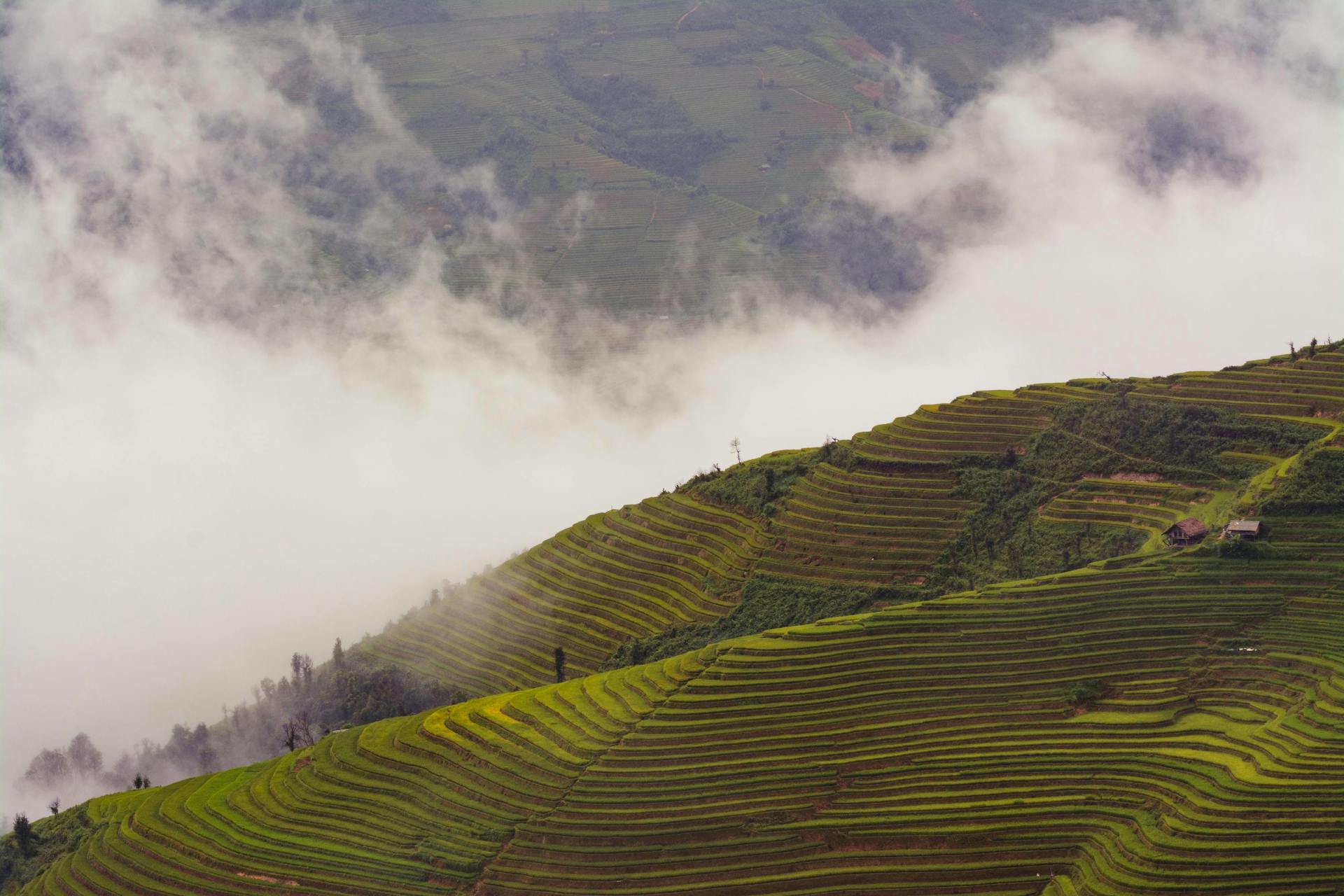 Photo of hills in clouds