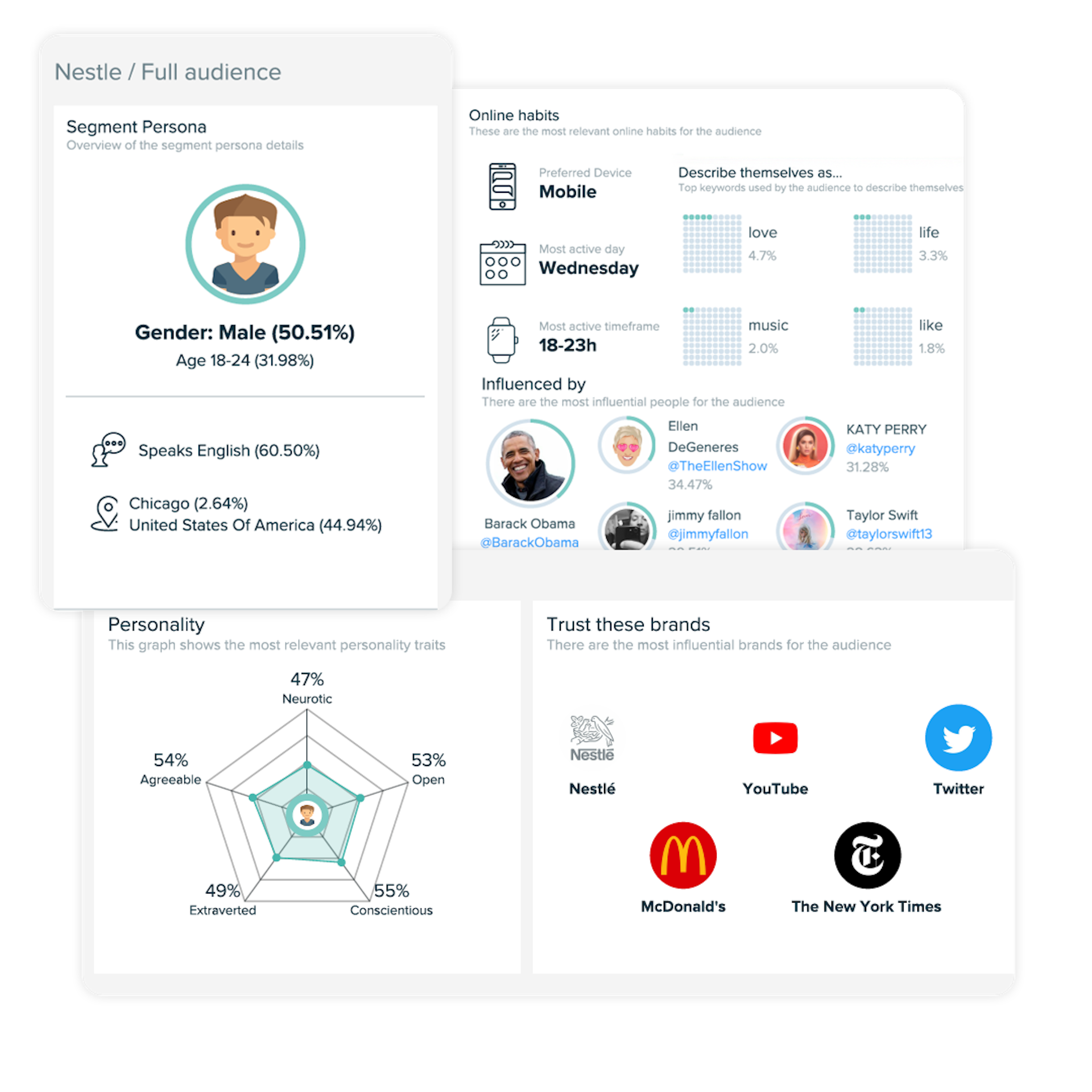 Graphic illustration of buyer profile data 