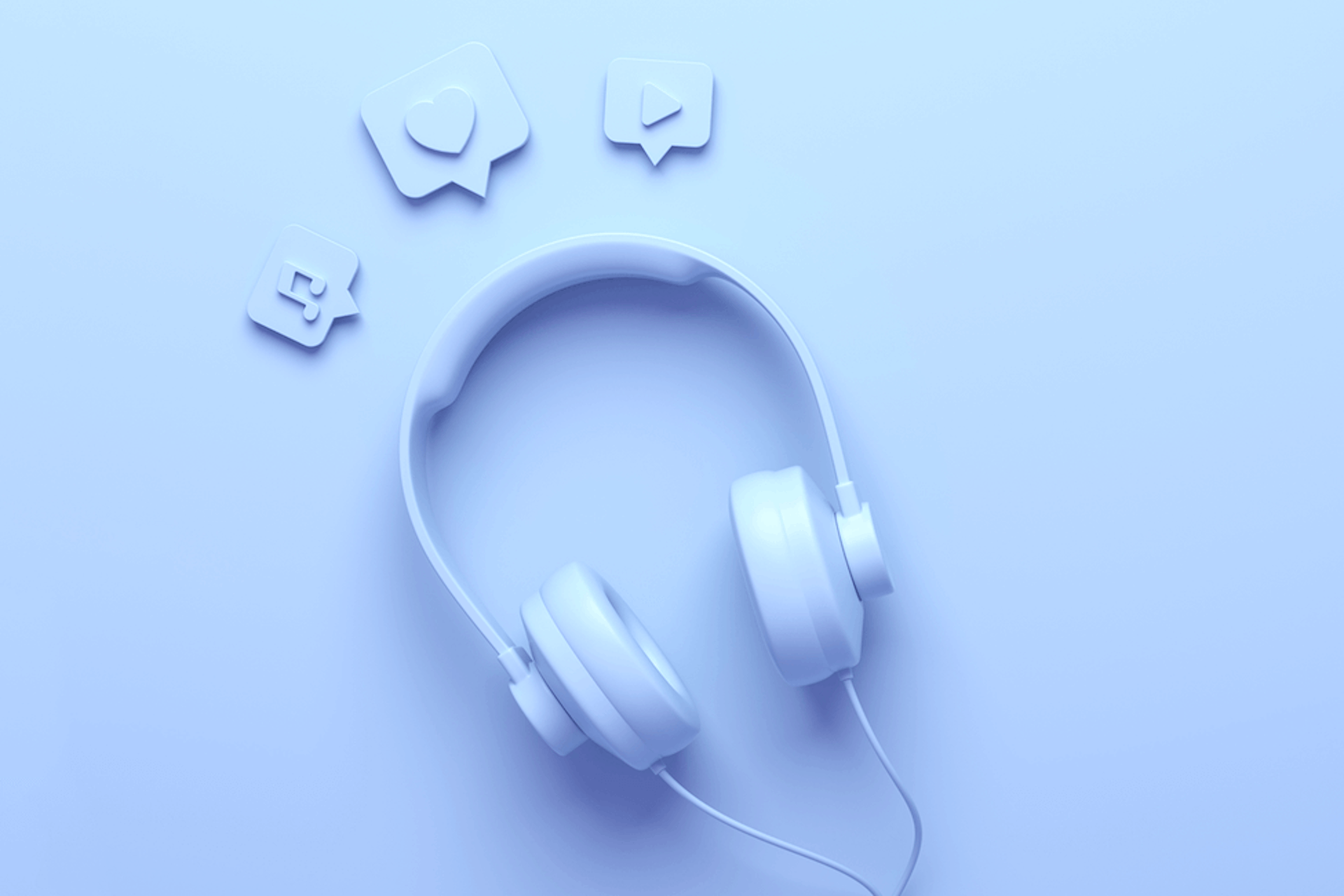 3D illustration d'un casque audio pour le social listening 