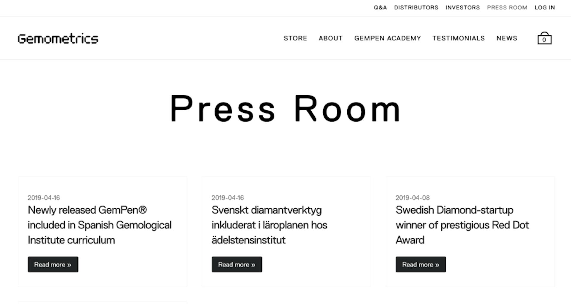 Screenshot of the Meltwater-powered Gemometrics Press Room