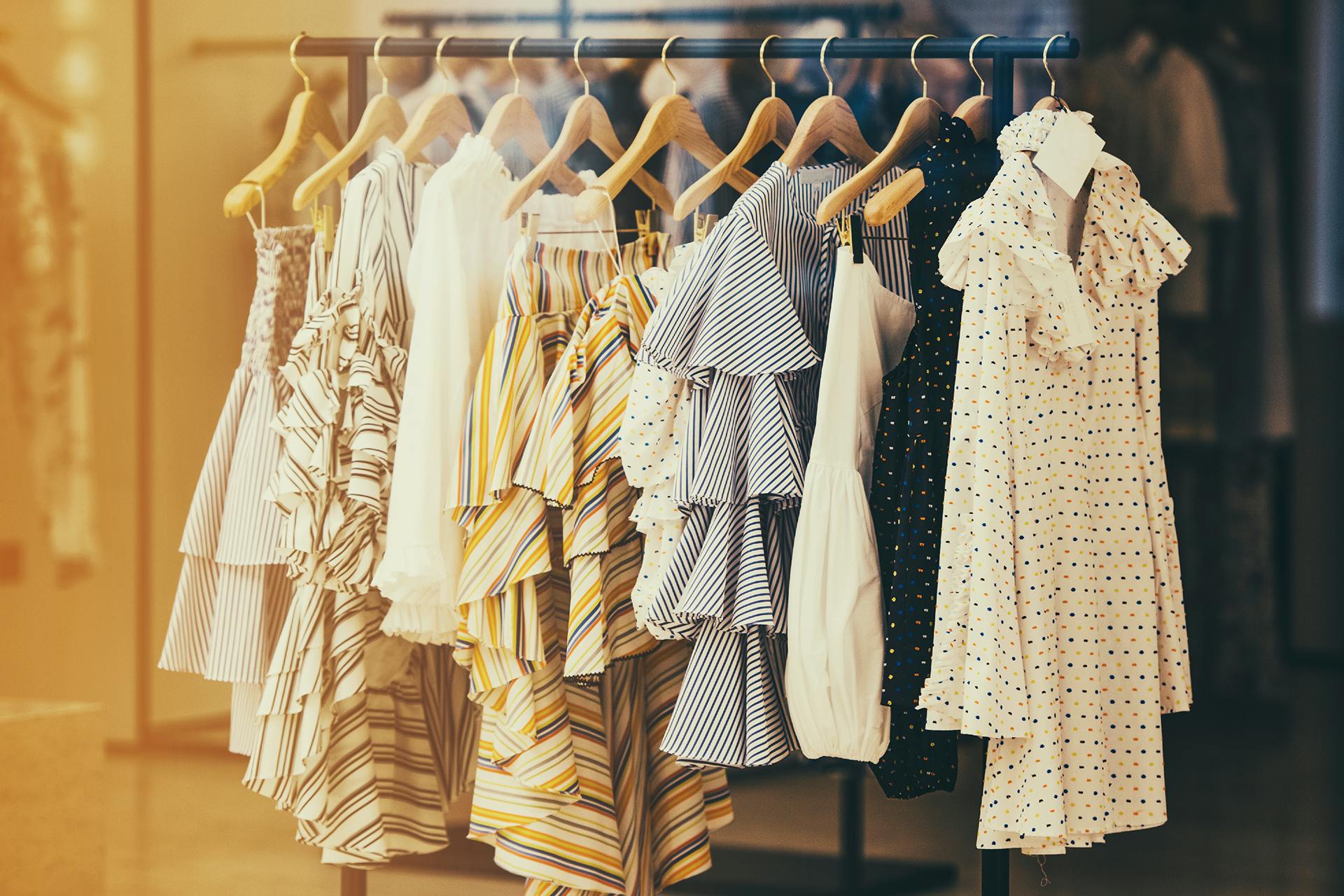 photo of a clothing rack