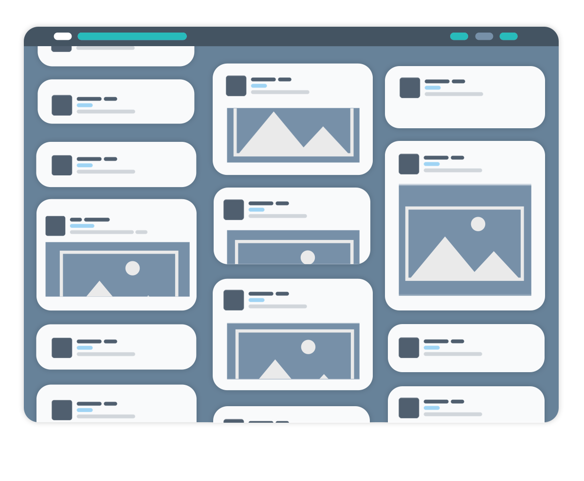 Illustration graphique de différents messages sur les médias sociaux
