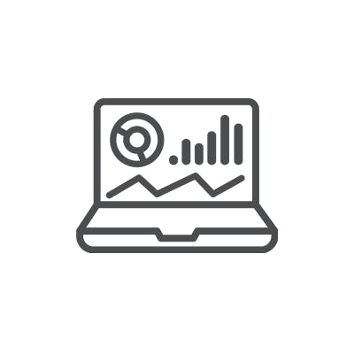 laptop analytics icon