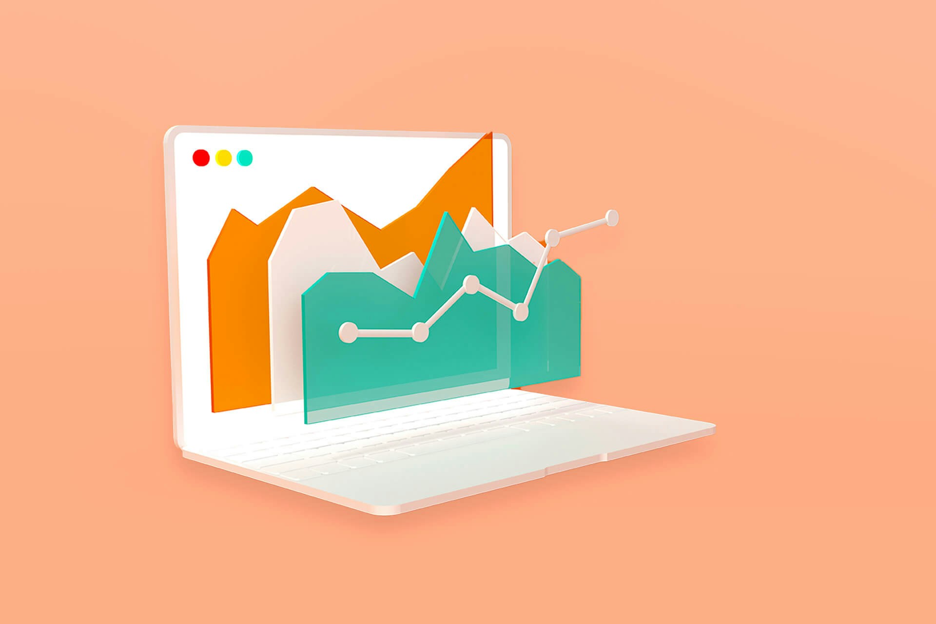 Illustration of reports on a laptop