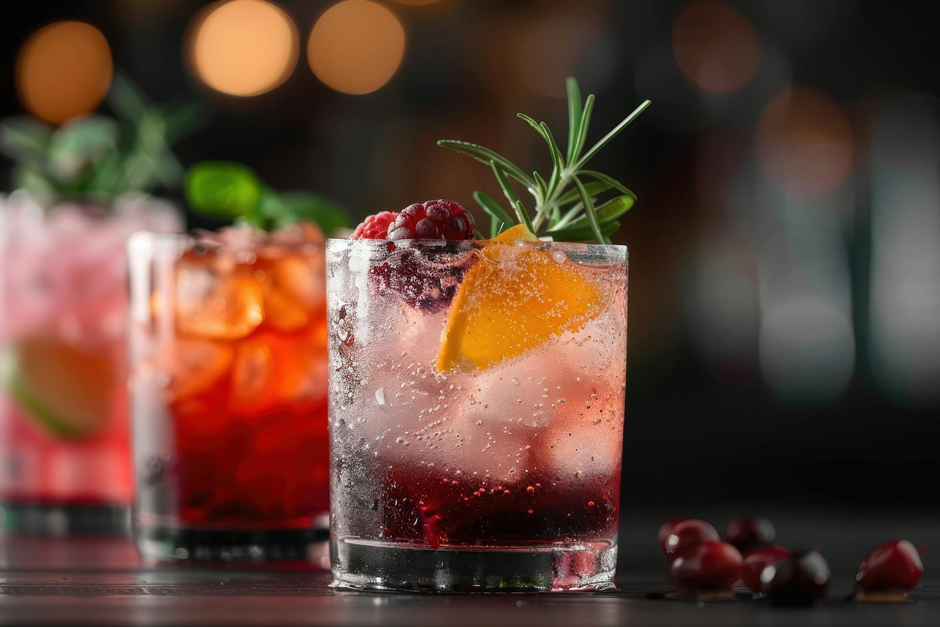 Three red cocktails in an image for a Meltwater customer story about Pernod Ricard