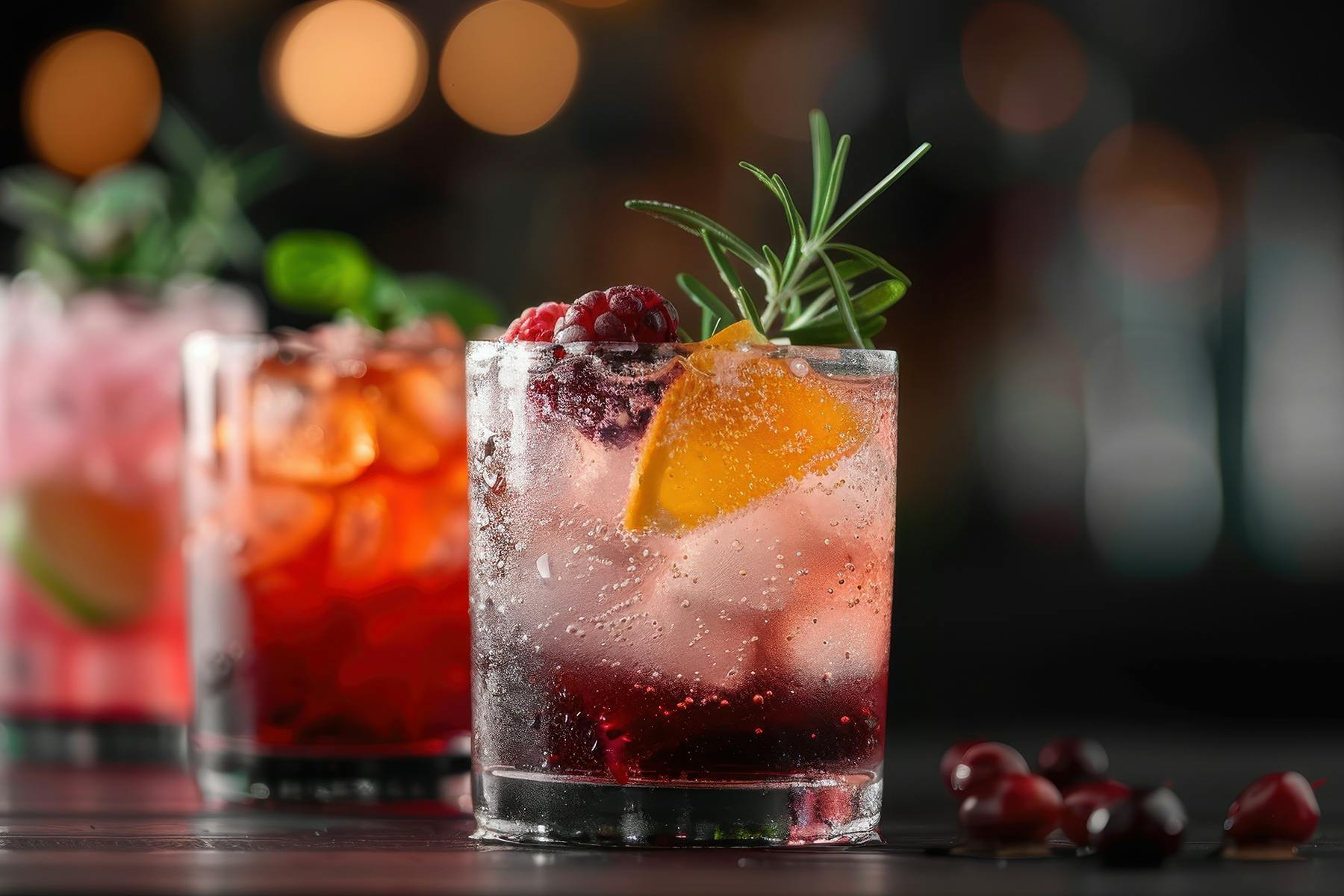 Three red cocktails in an image for a Meltwater customer story about Pernod Ricard