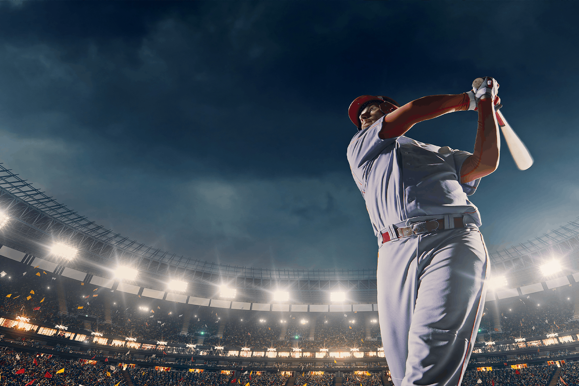 Foto Baseballspieler auf dem Feld im Stadium