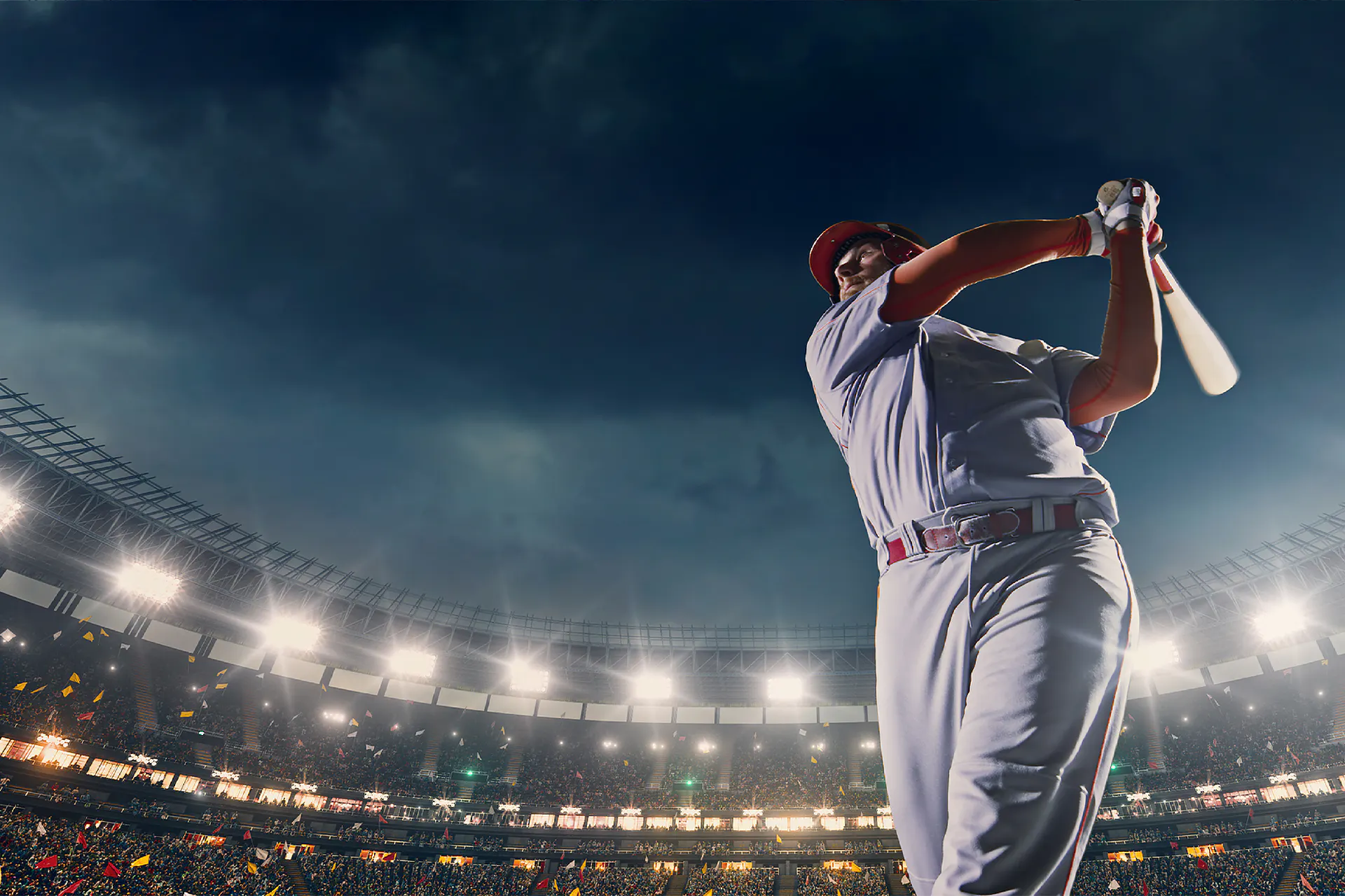 Foto Baseballspieler auf dem Feld im Stadium
