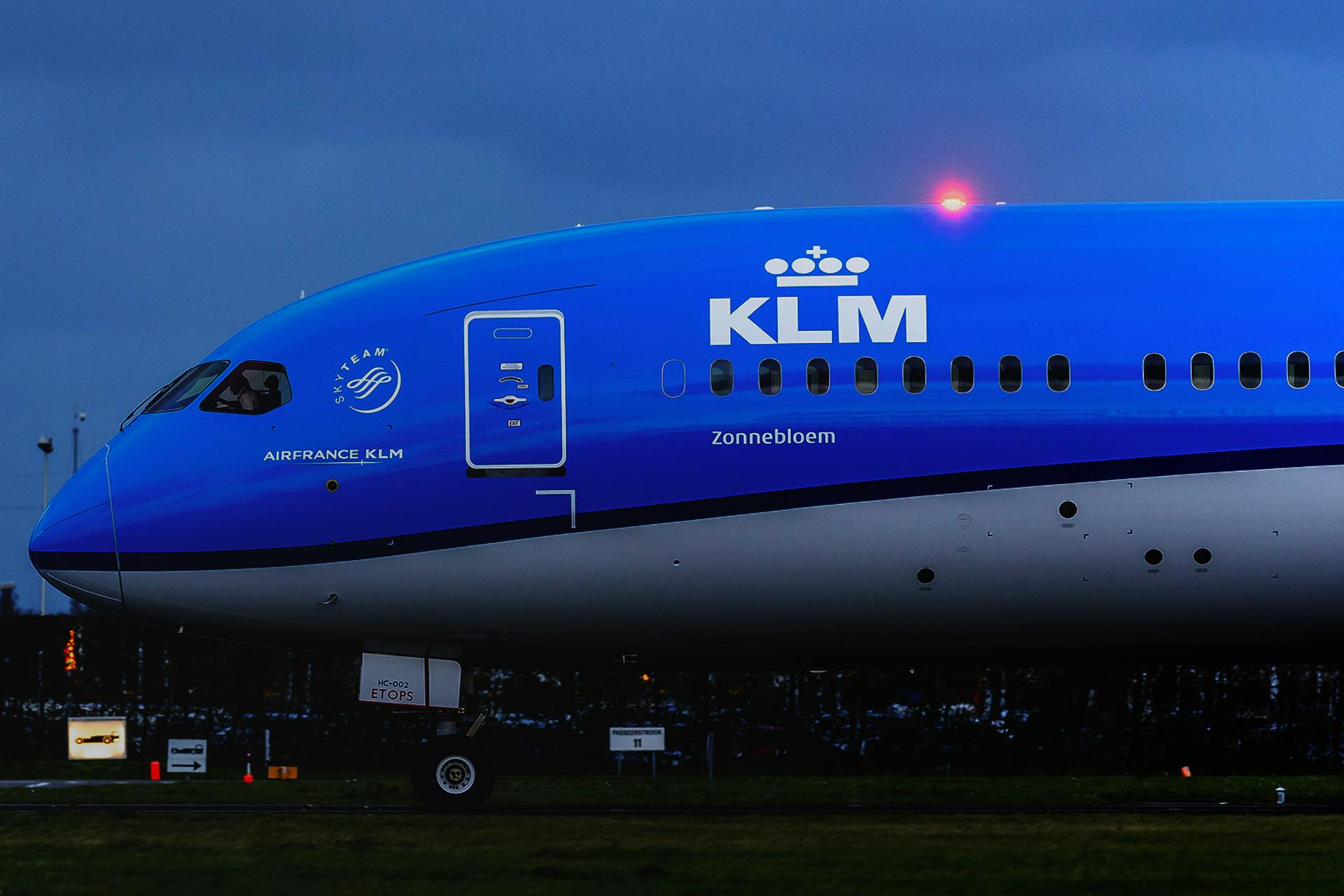 Een vliegtuig van KLM