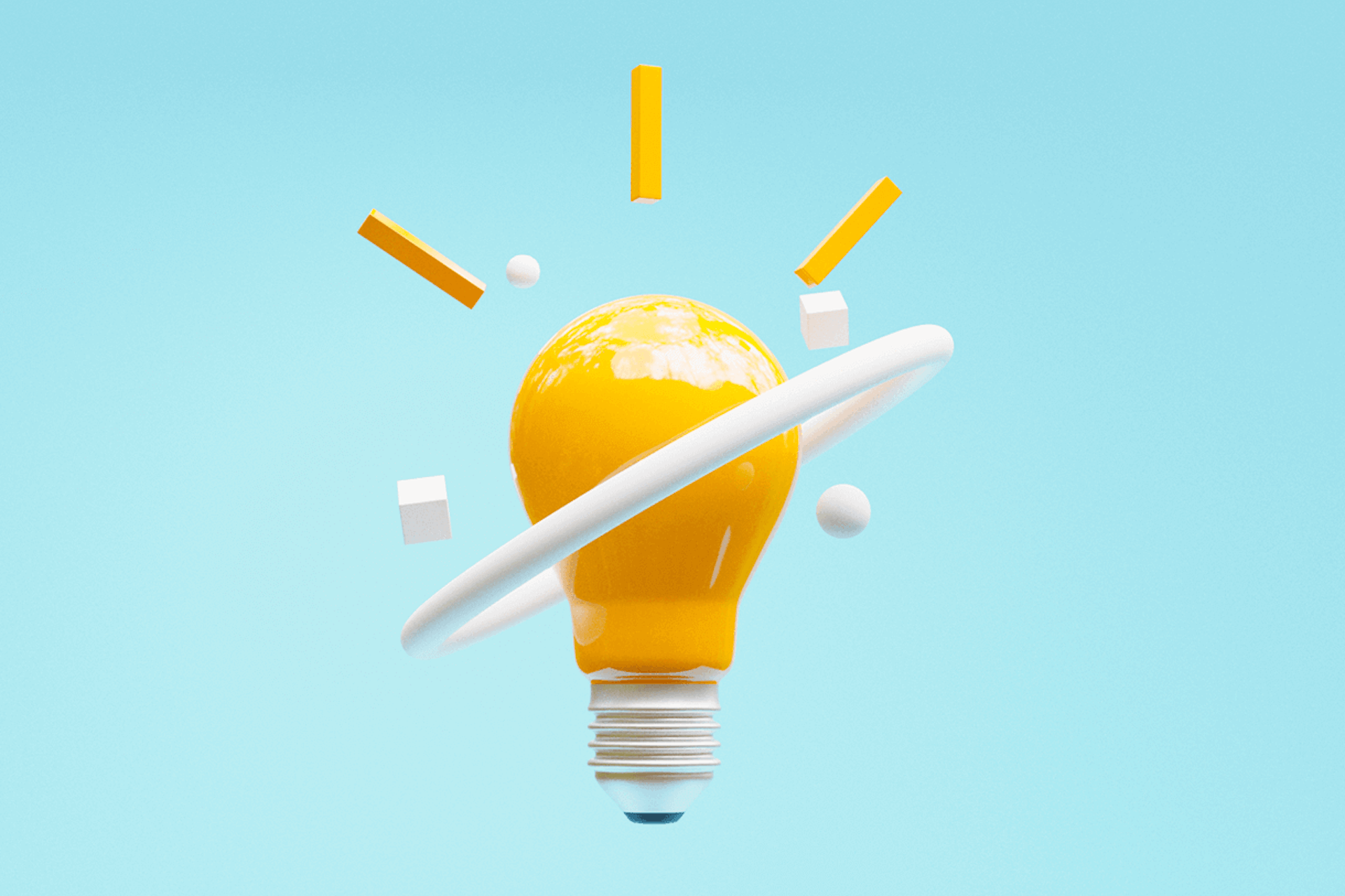 3D illustration of a light bulb for sales intelligence