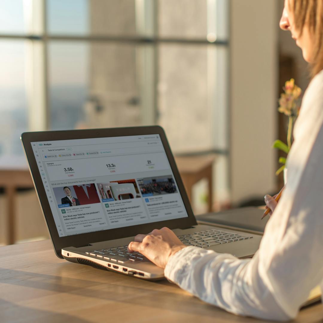 a woman working on a laptop