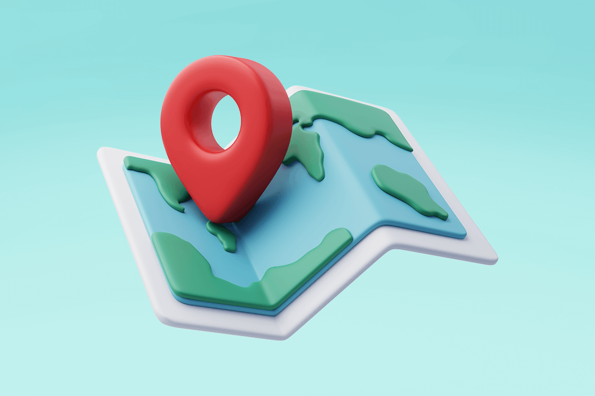 3D Illustration einer Landkarte als Verbildlichung für das Thema Customer Journey Mapping