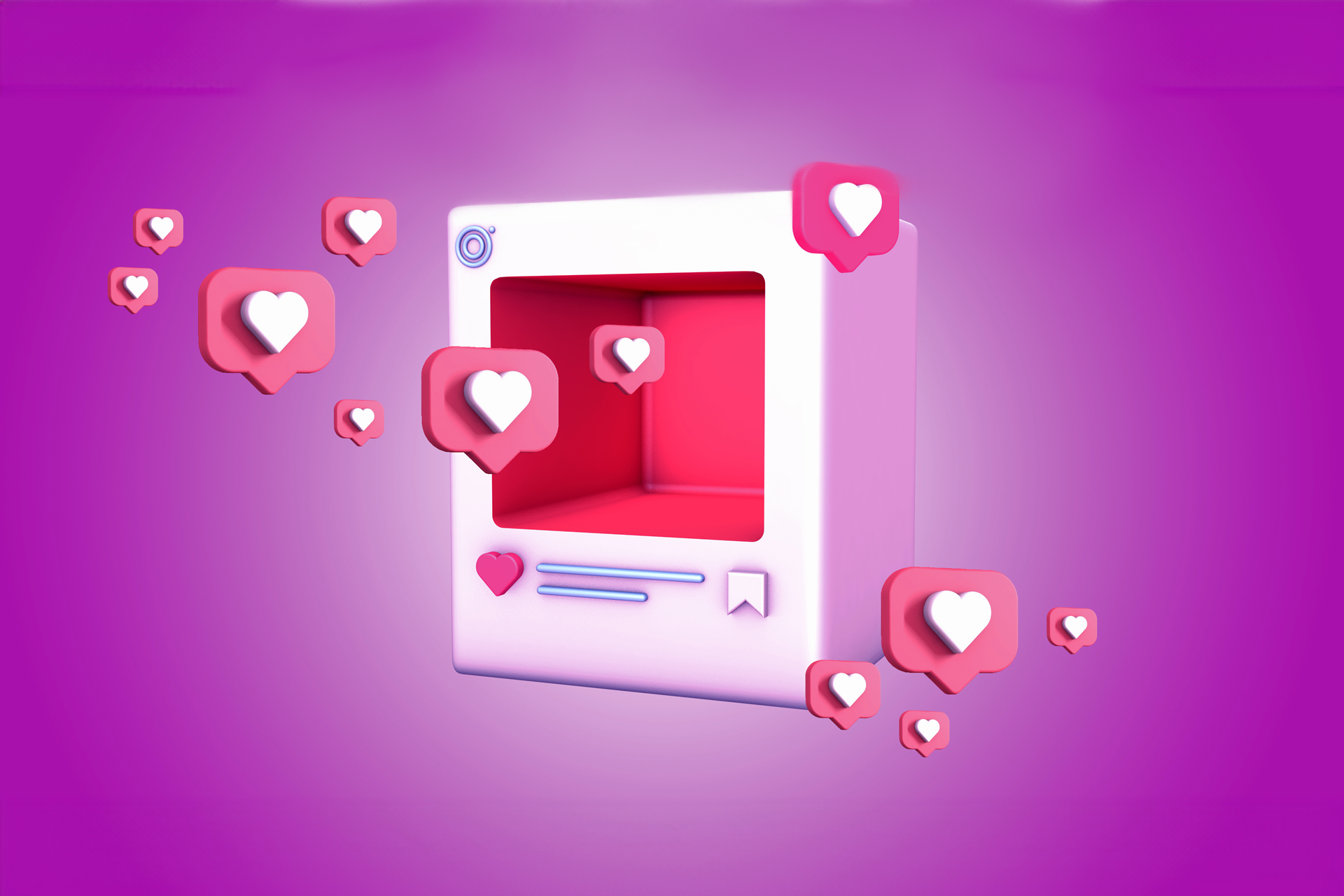 Love emojis floating around a screen. 