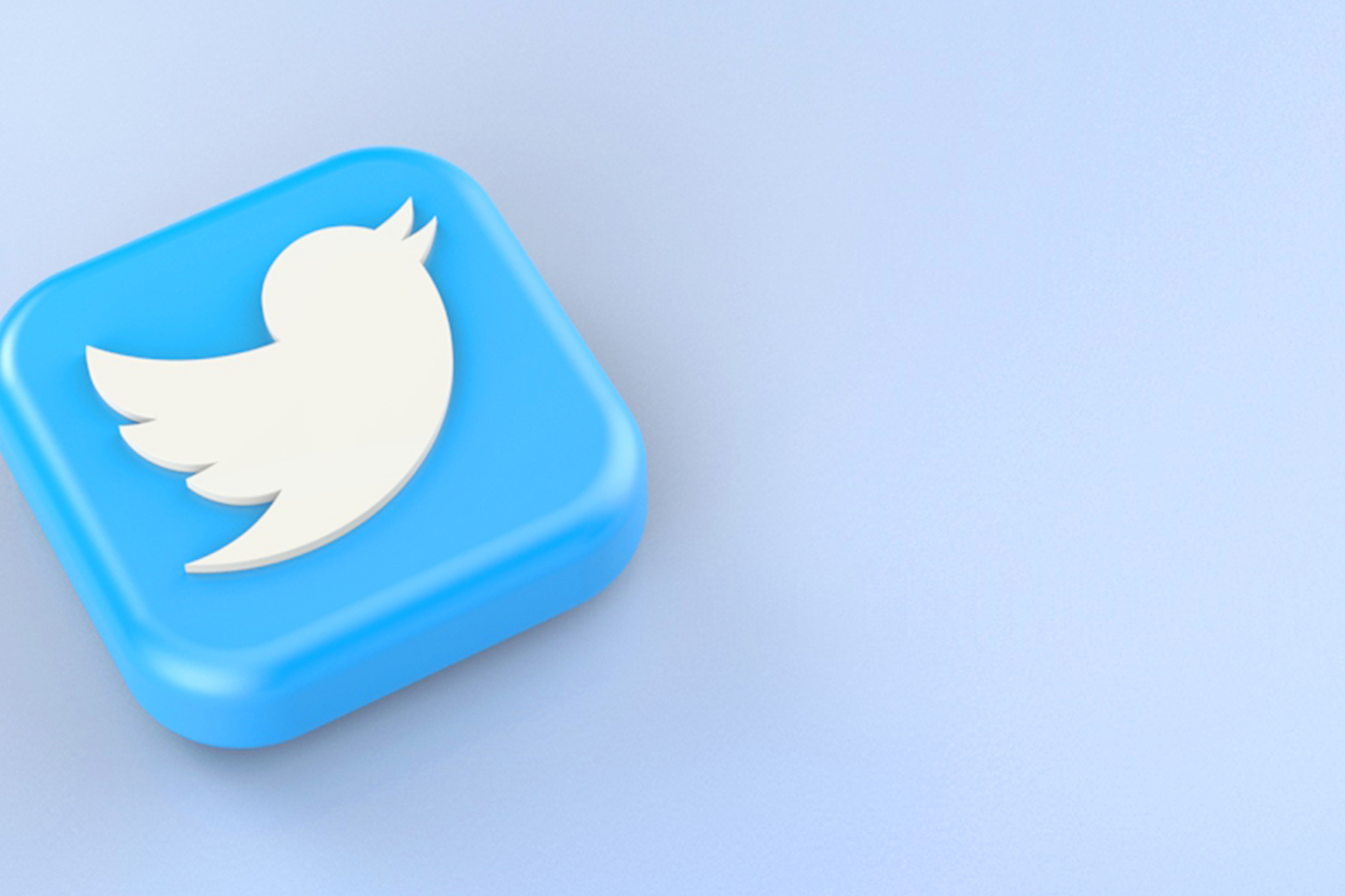 Kuvassa sininen 3D Twitter-logo.