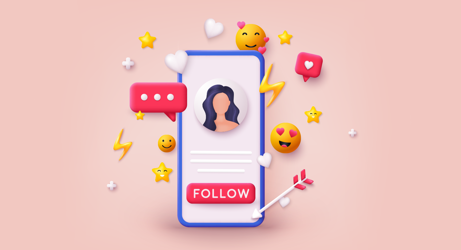 Un téléphone sur fond orange avec des influenceurs à suivre