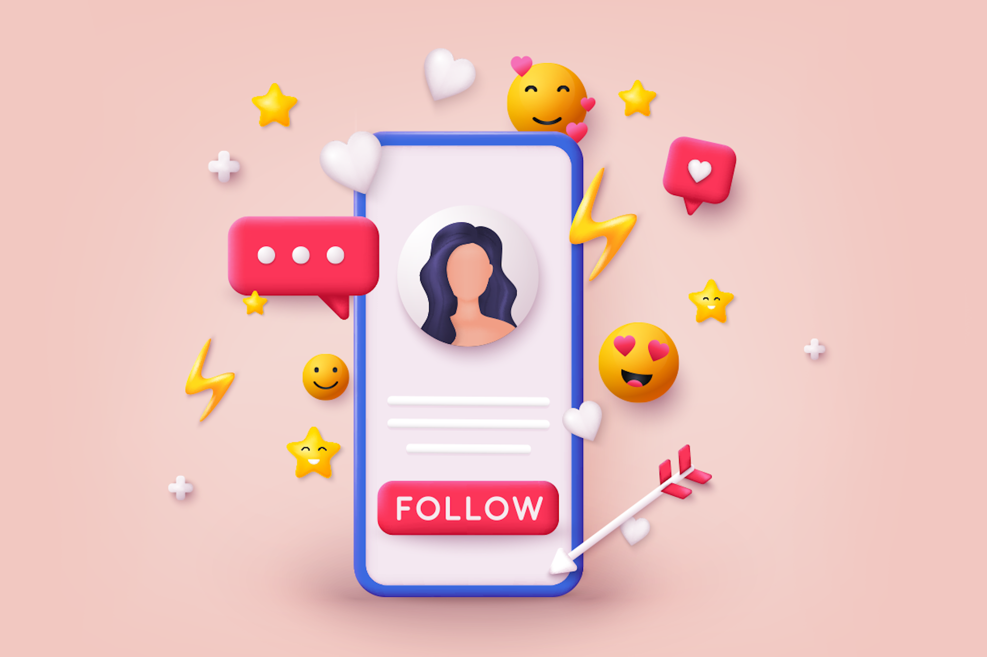 A phone screen featuring a profile picture and a large  "follow" button, for a blog about rules of engagement for influencer marketing.