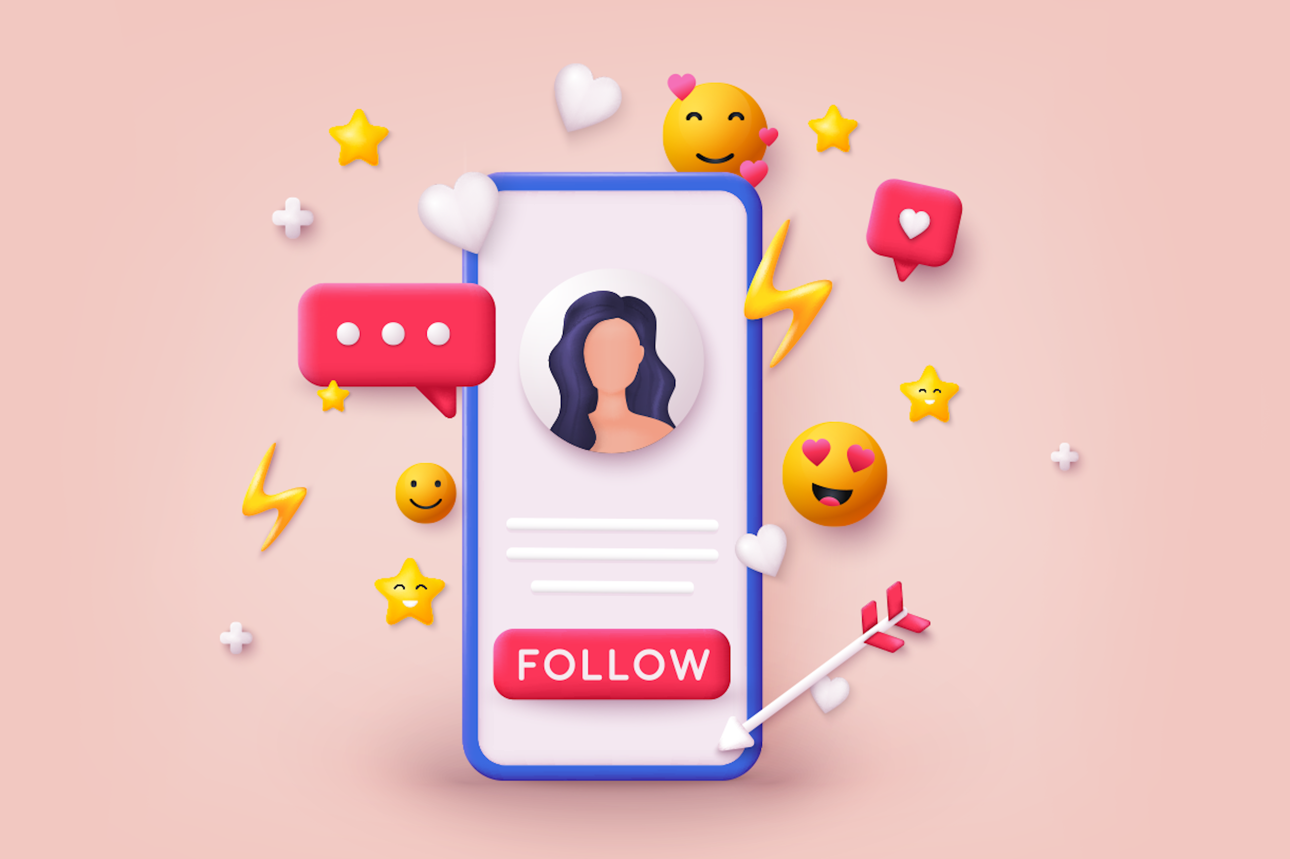 Un téléphone sur fond orange avec des influenceurs à suivre