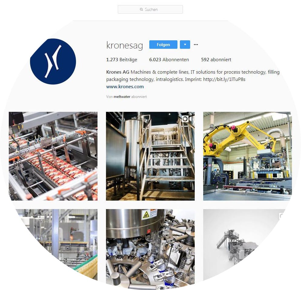 Krones AG Instagram Page Screenshot