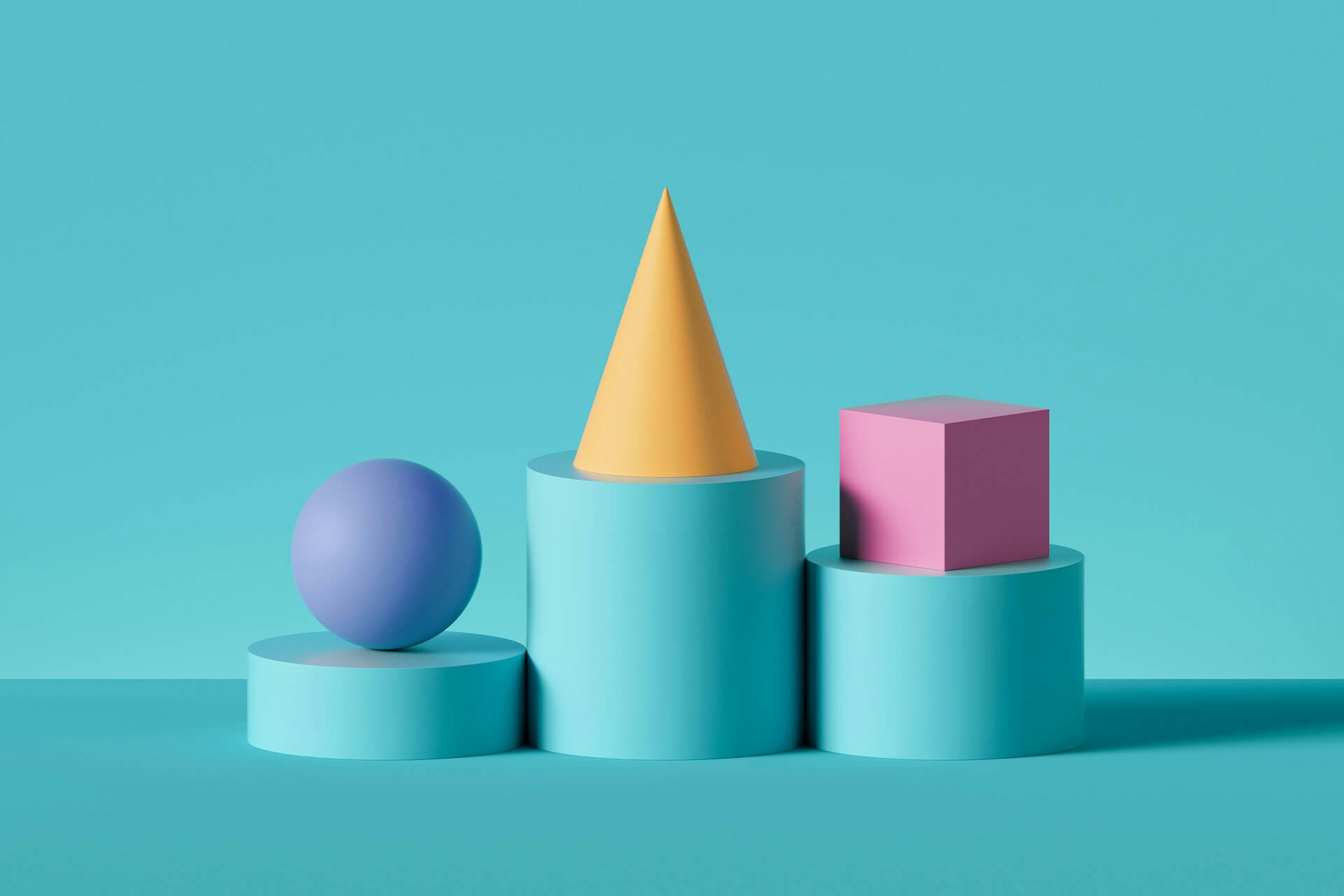 Illustration von verschiedenen Formen übereinander als Darstellung für Kunden innerhalb der Customer Journey