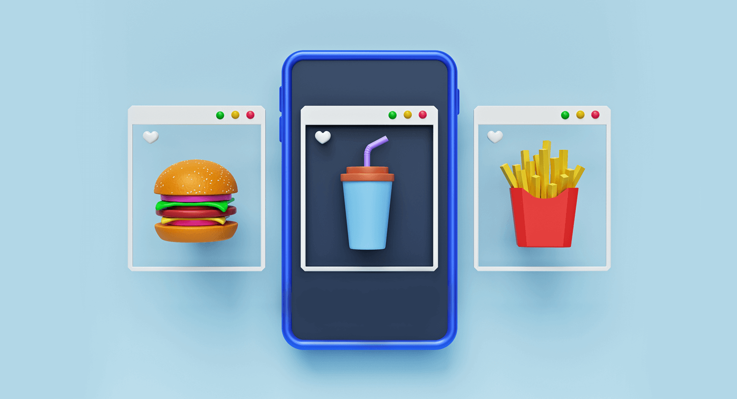 3D Illustration von Instagram Food Posts als Illustration für unseren Blog mit den Top Food Influencern in Deutschland