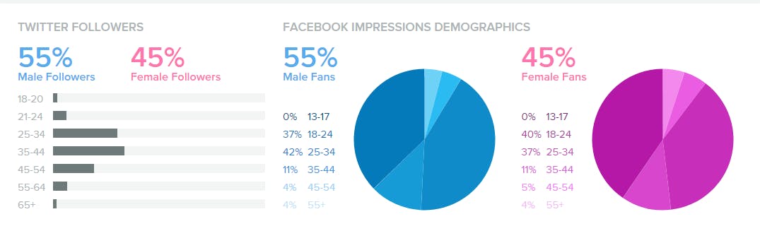 screenshot of some audience demographics in Meltwater Engage
