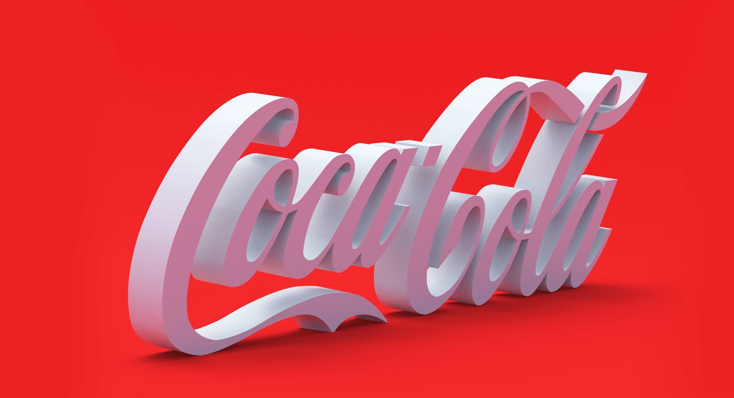 Coca Cola logo 3D illustration