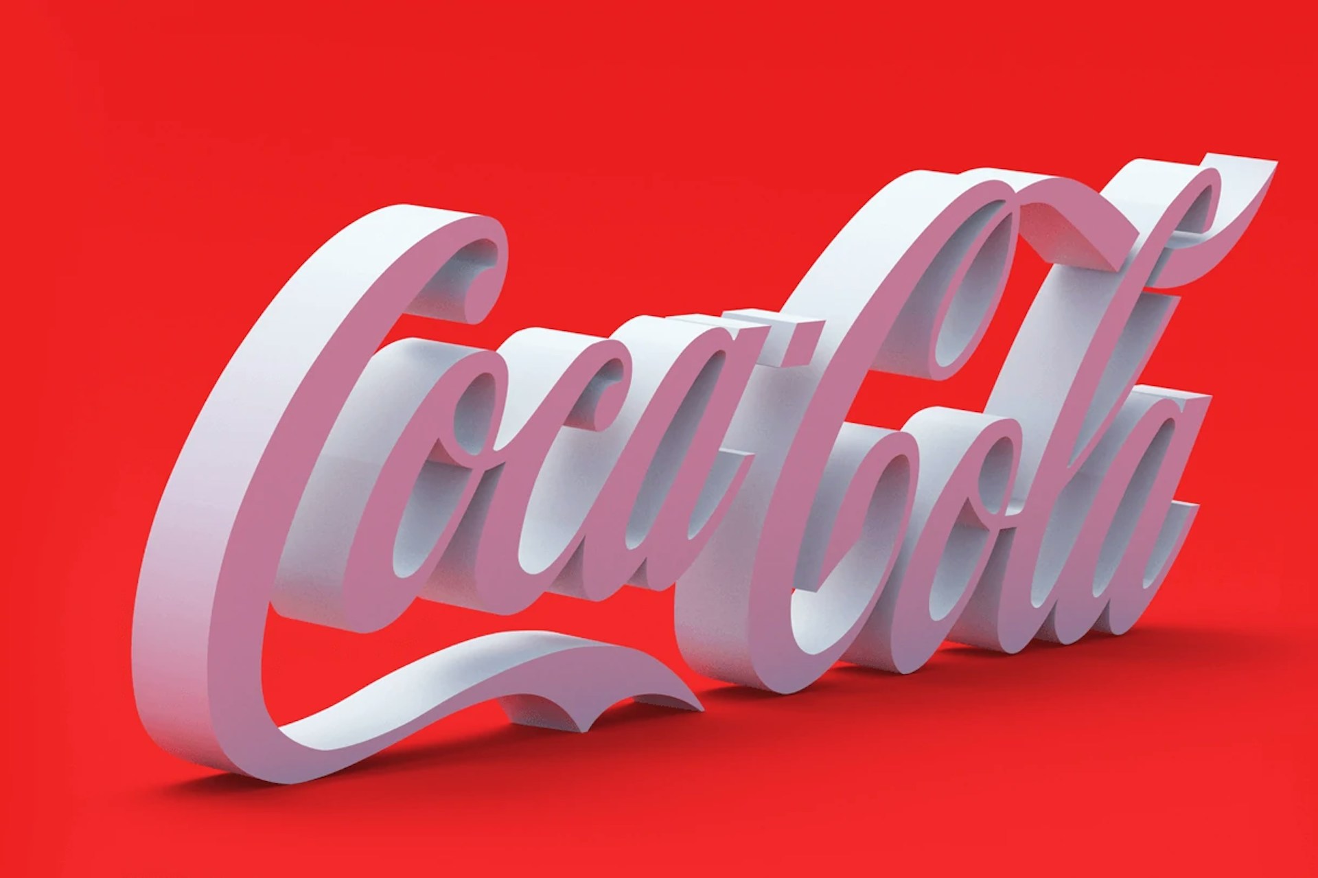 Coca Cola logo 3D illustration