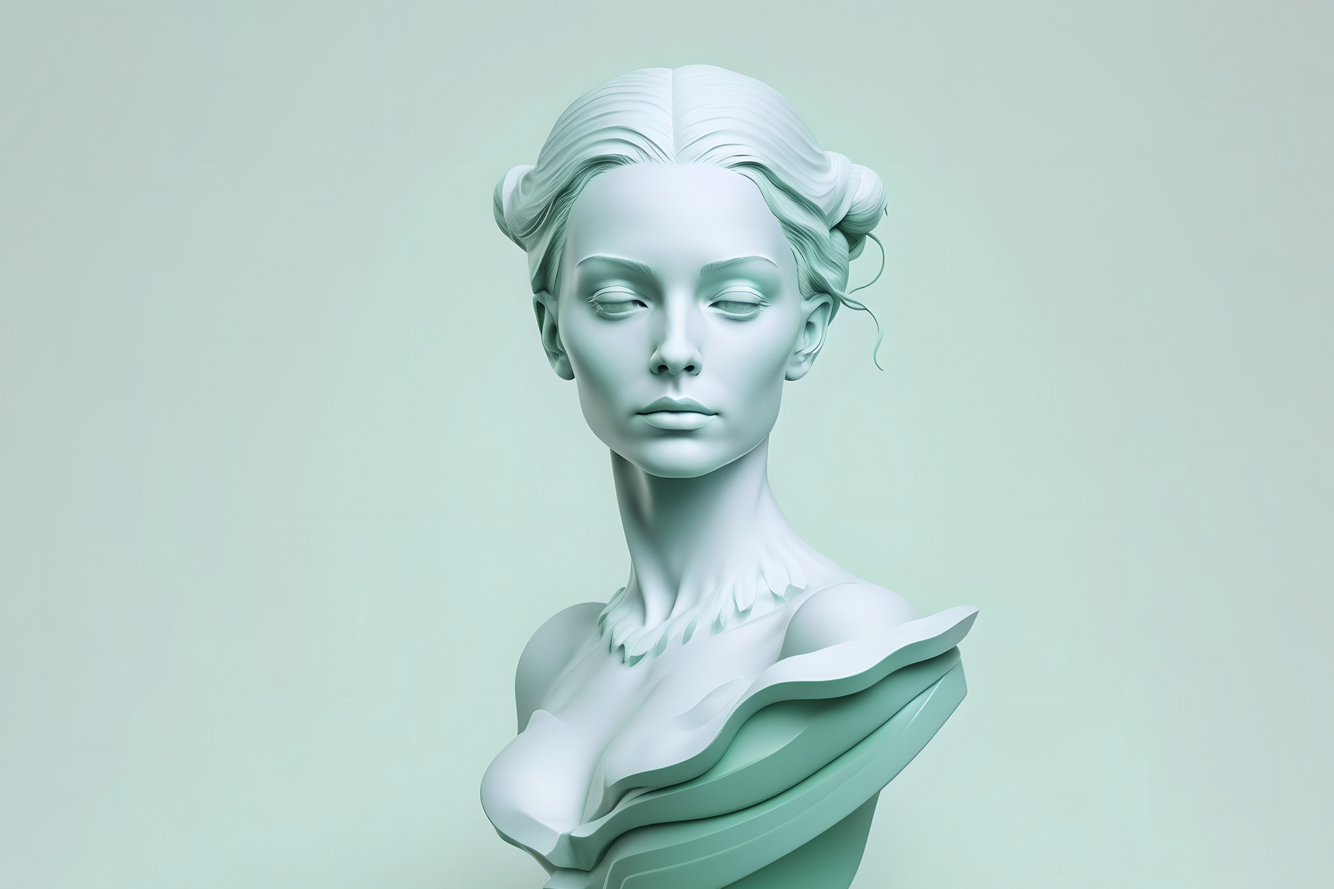 A statue of a woman.