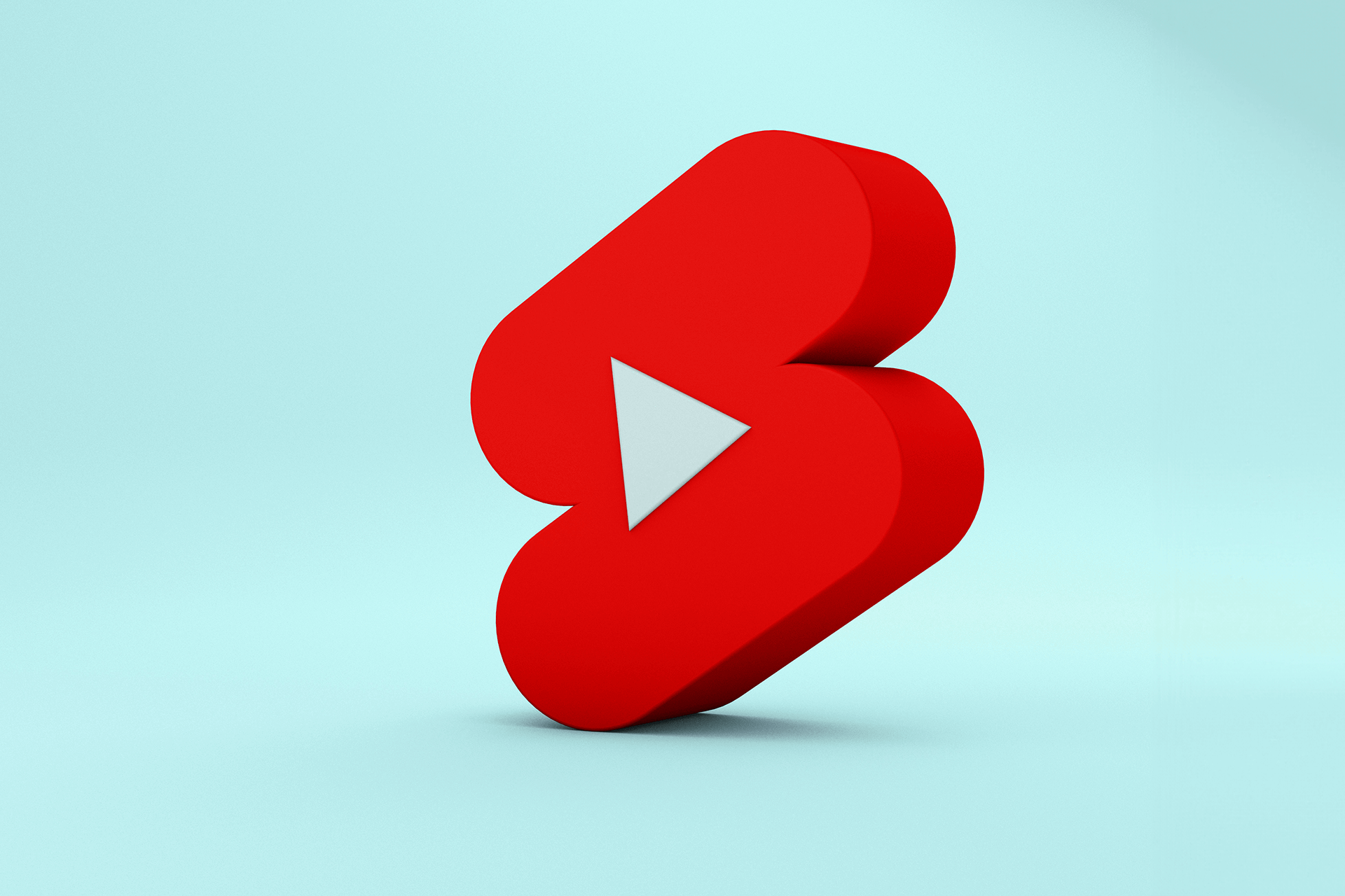 3D illustration of YouTube Shorts logo