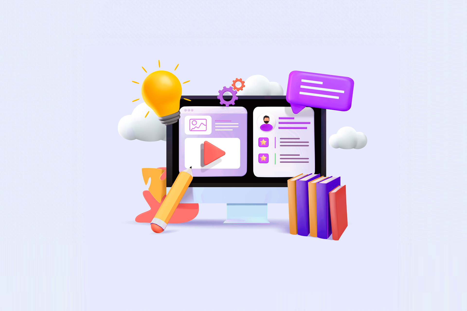 Learning materials displayed on a screen. 