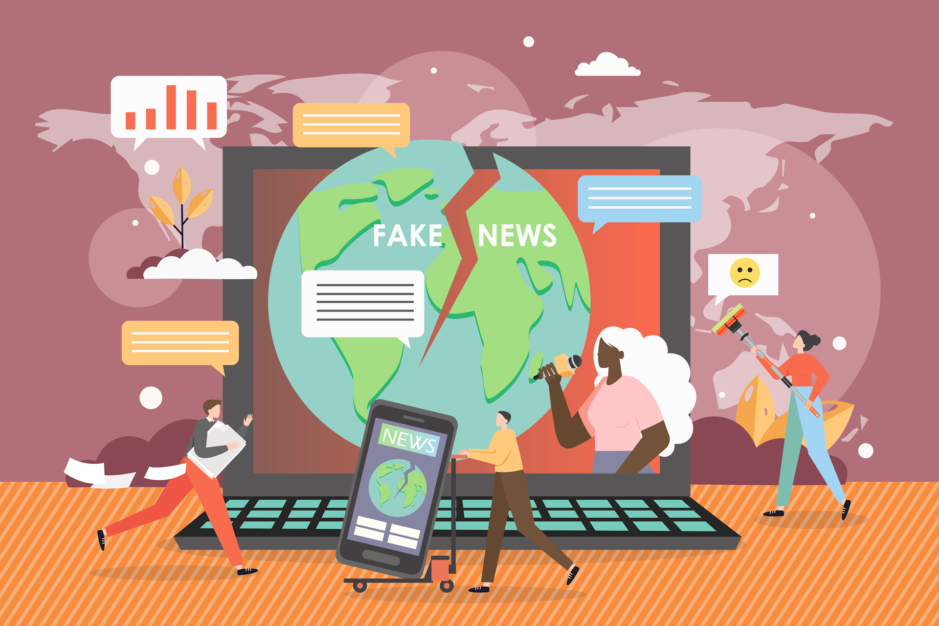 An illustration depicting Fake news