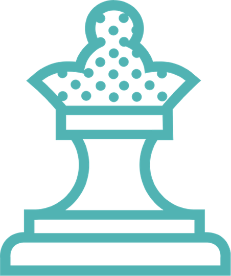 A chess piece which serves as a metaphor for gathering competitive data.