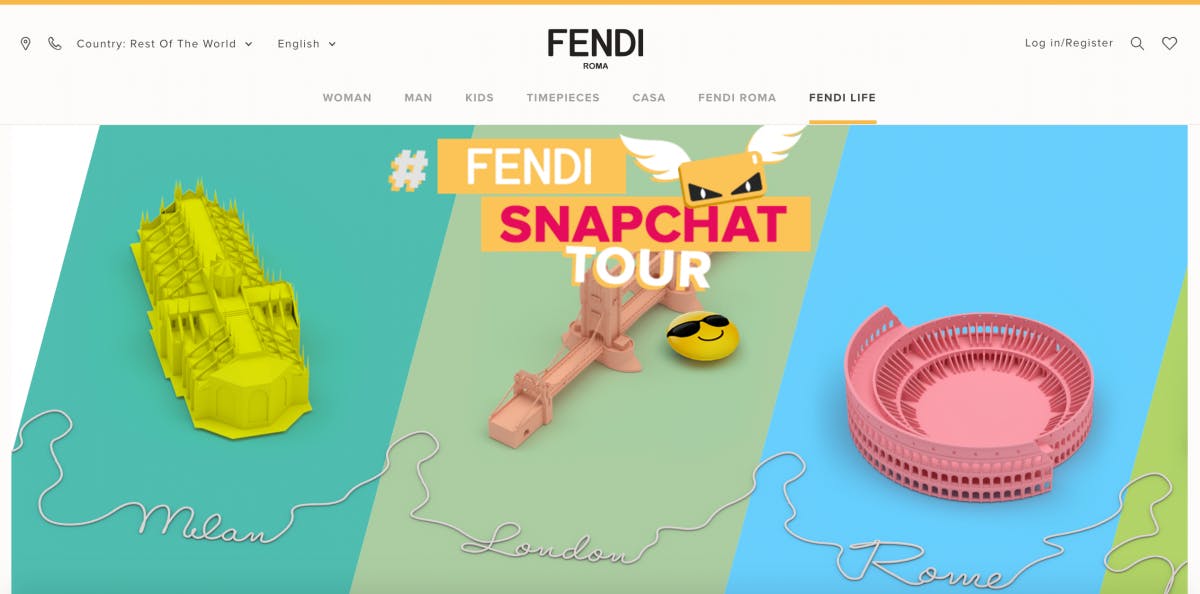Fendi Snapchat story