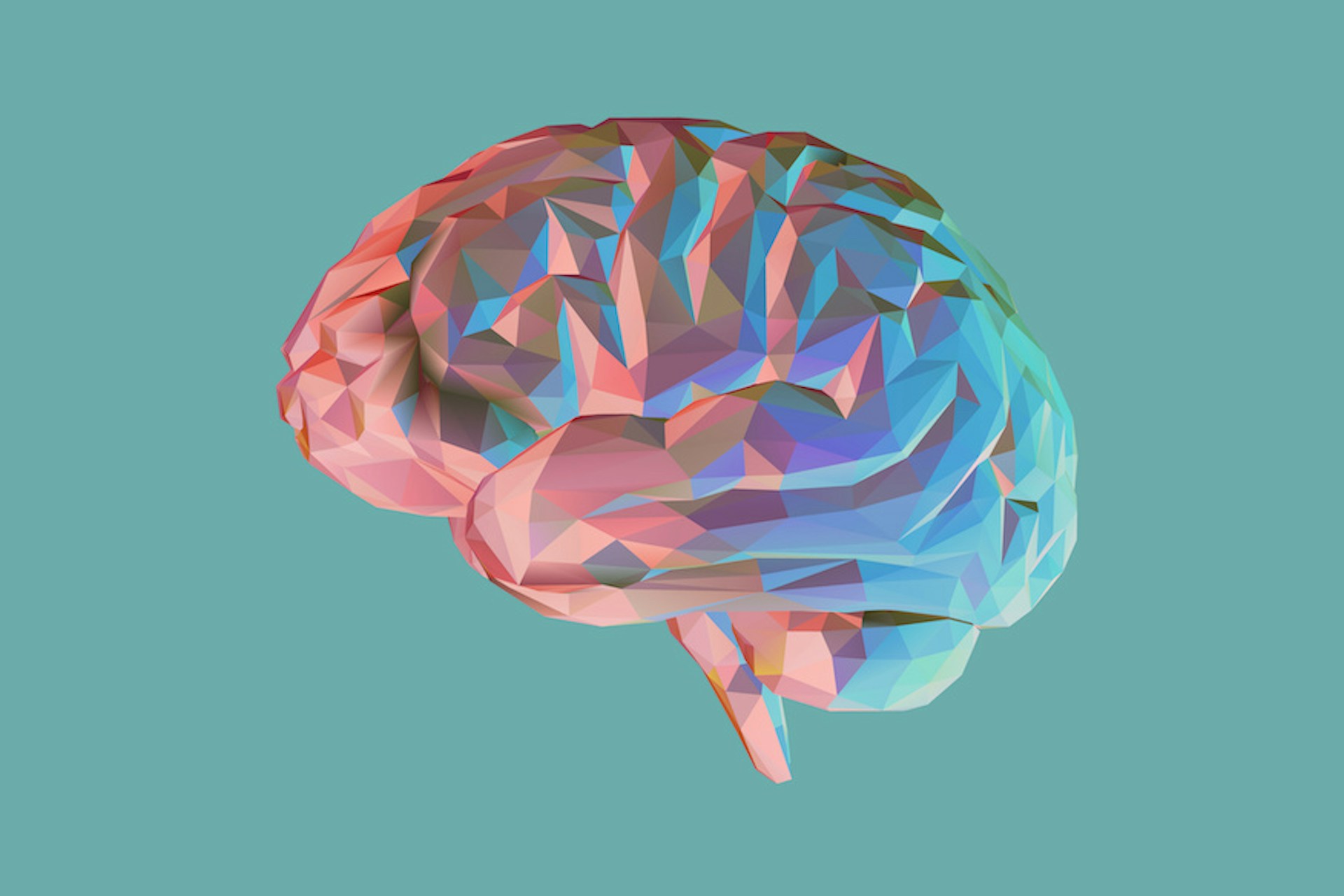 You can see a 3D animated brain in front of a teal background
