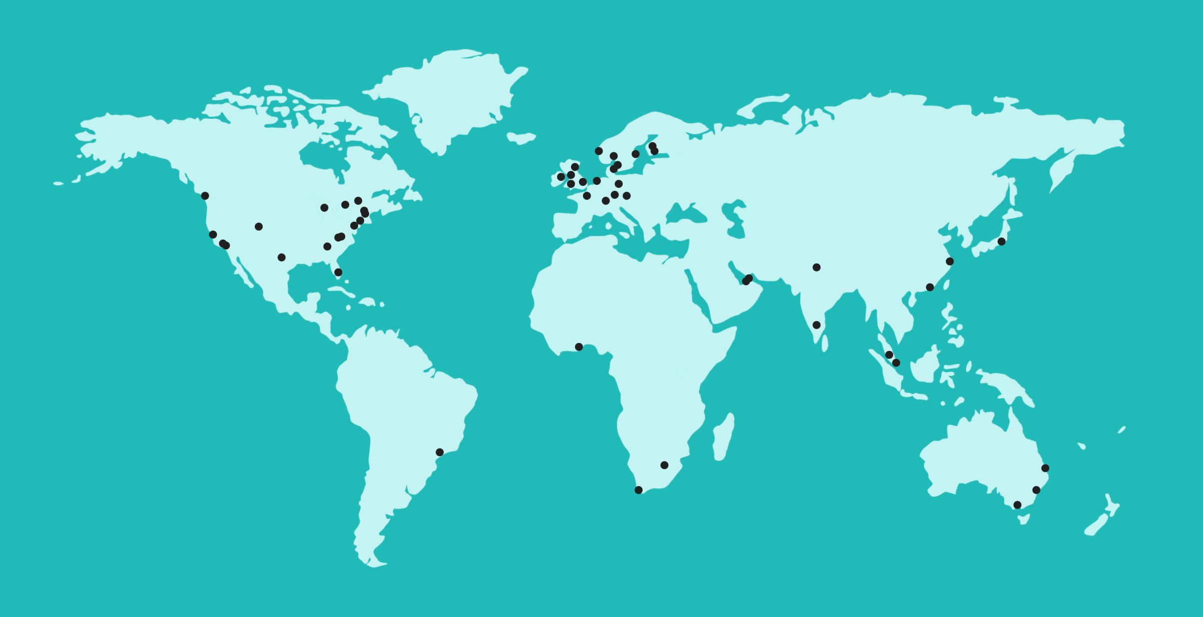 Meltwater Büros Map Weltkarte
