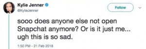 Kylie Jenner Tweet Snapchat