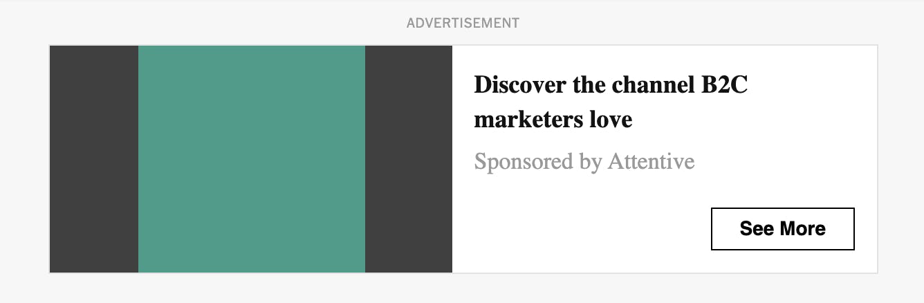 A retargeting ad from Alternative featuring the offer to "Discover the channel B2C marketers love"